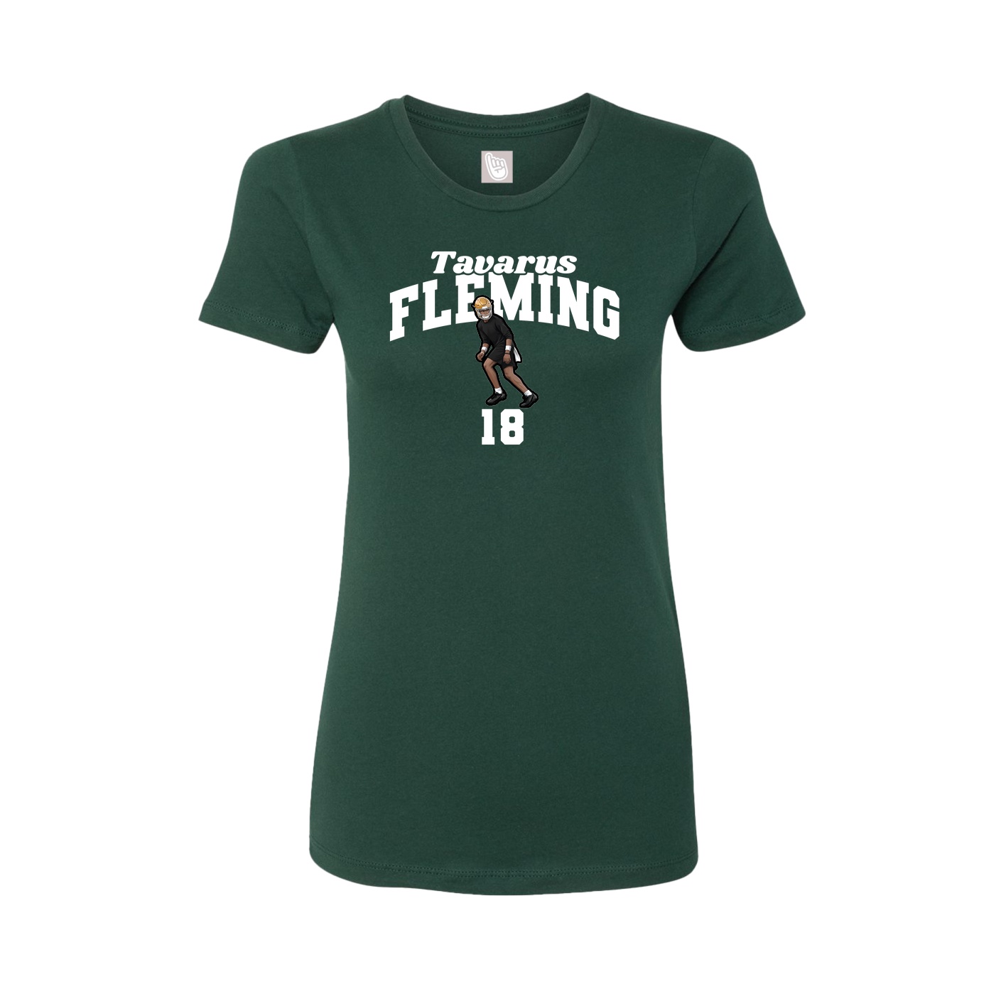 Fitted Women's Tee — Signature Arch in Green
