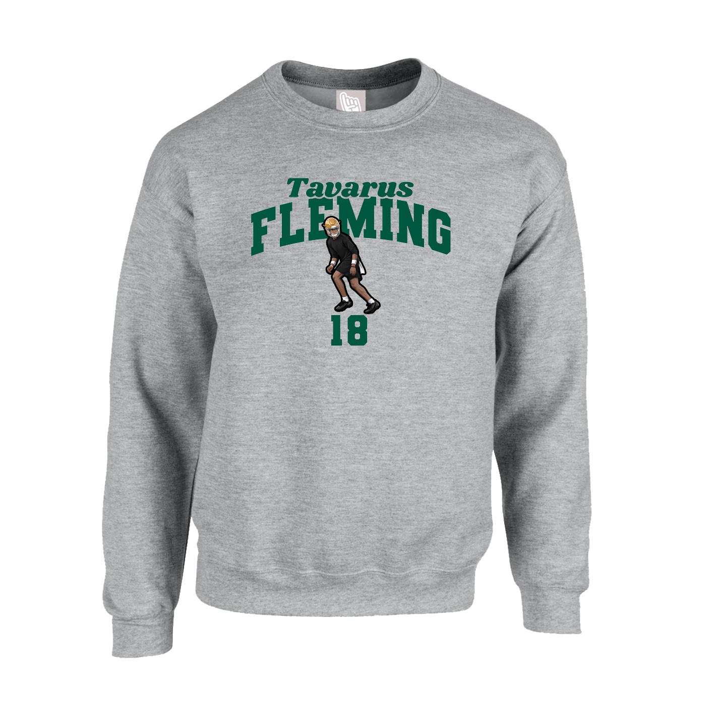 Fleece Crew — Signature Arch in Grey