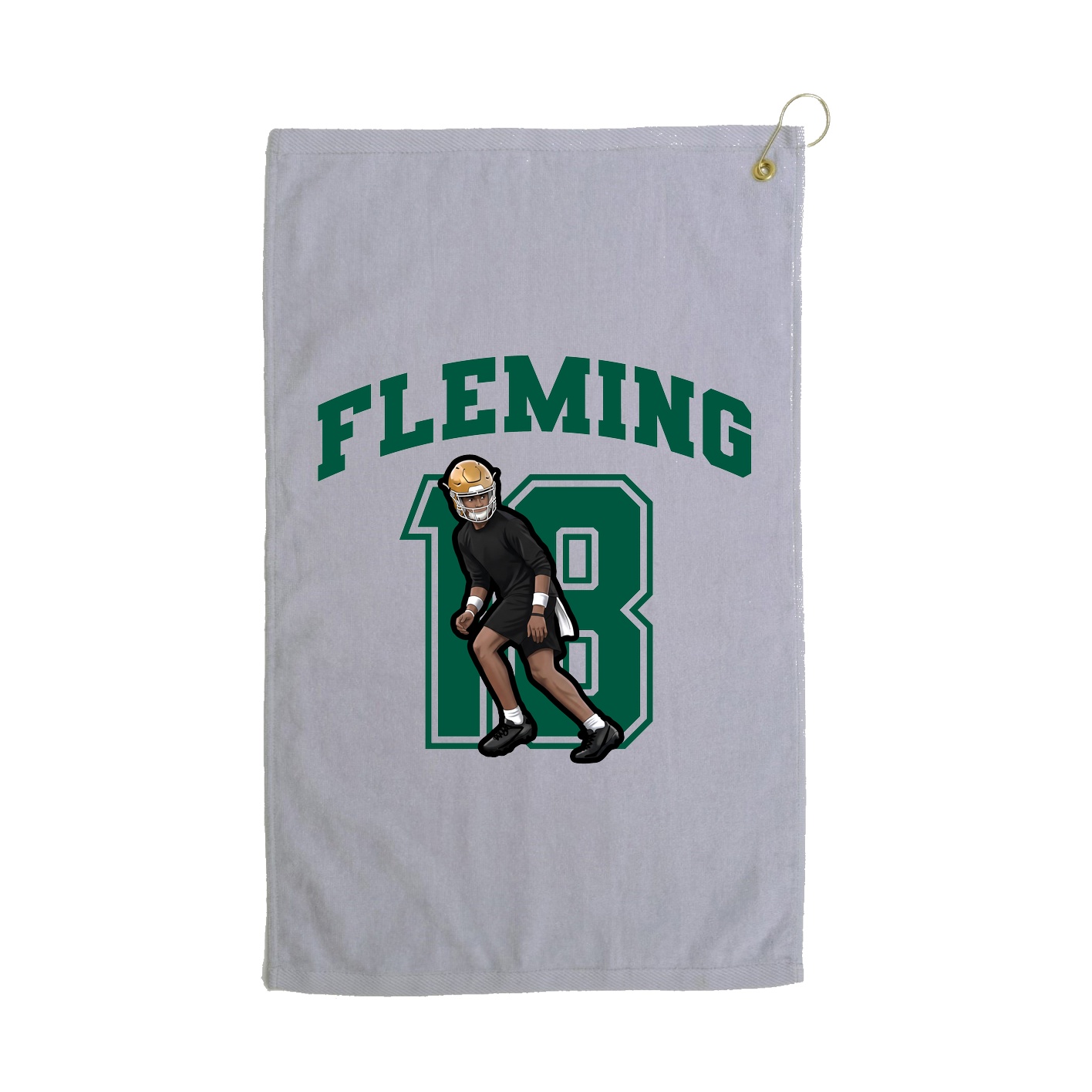 Golf Towel — Number in Grey