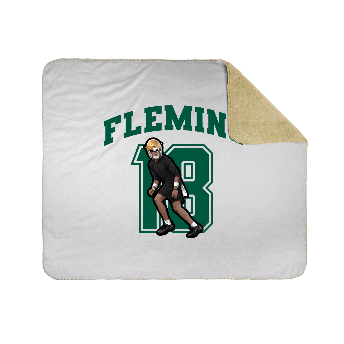 Throw Blanket — Number in White