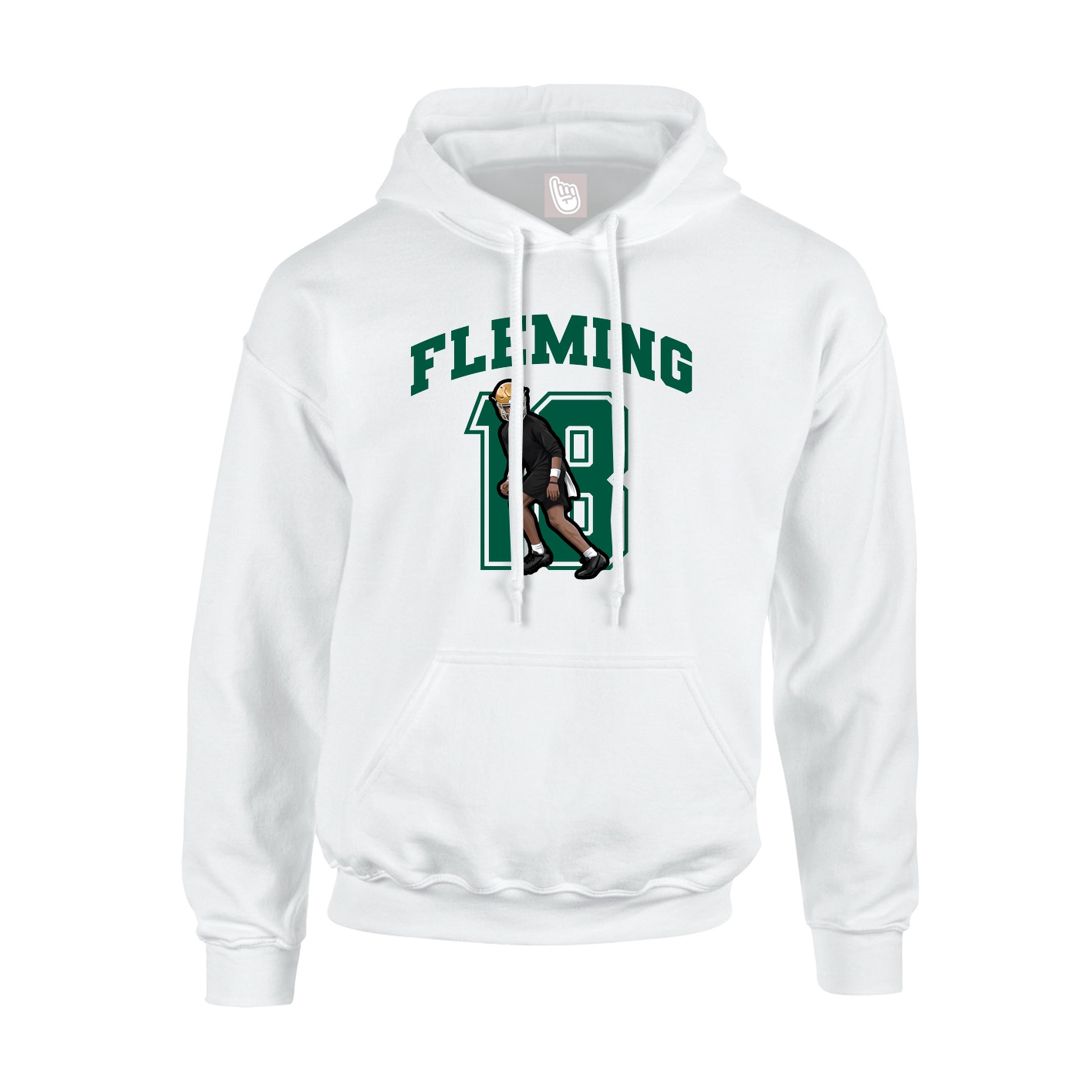 Youth Hoodie — Number in White