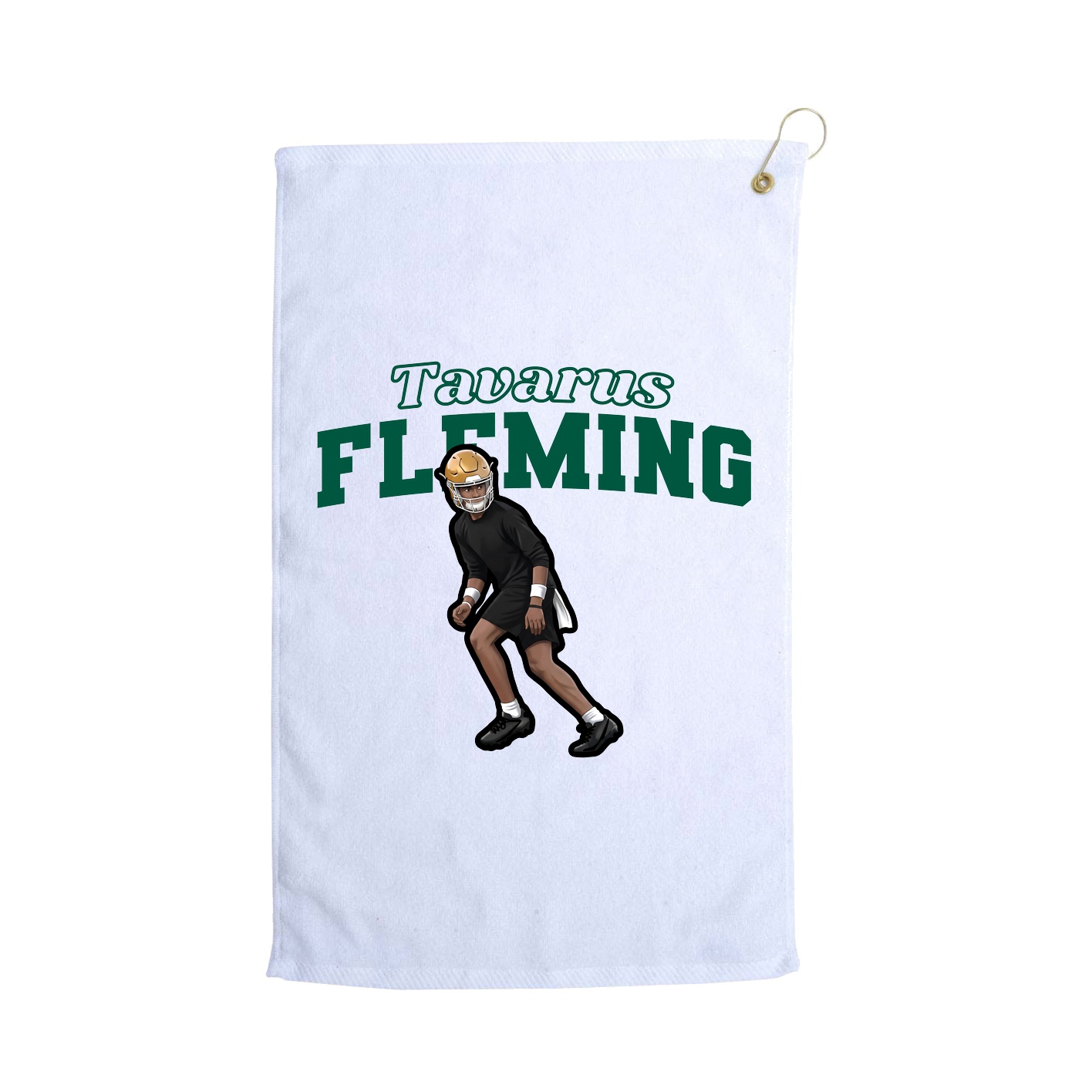 Golf Towel — Name Arch in White