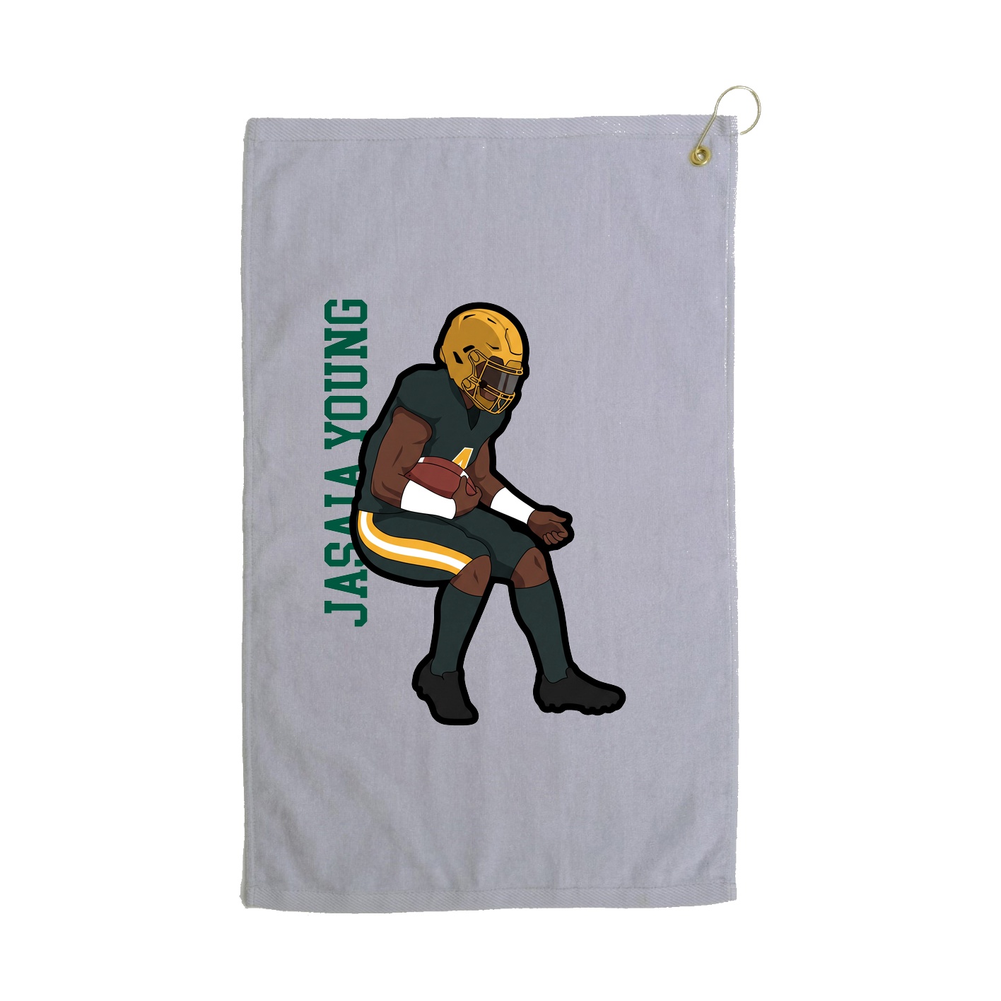 Golf Towel — Name Vertical in Grey