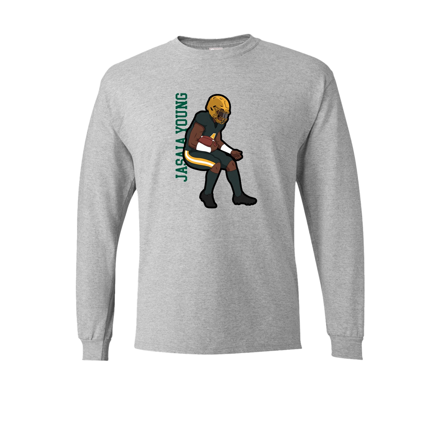 Long Sleeve Tee — Name Vertical in Grey