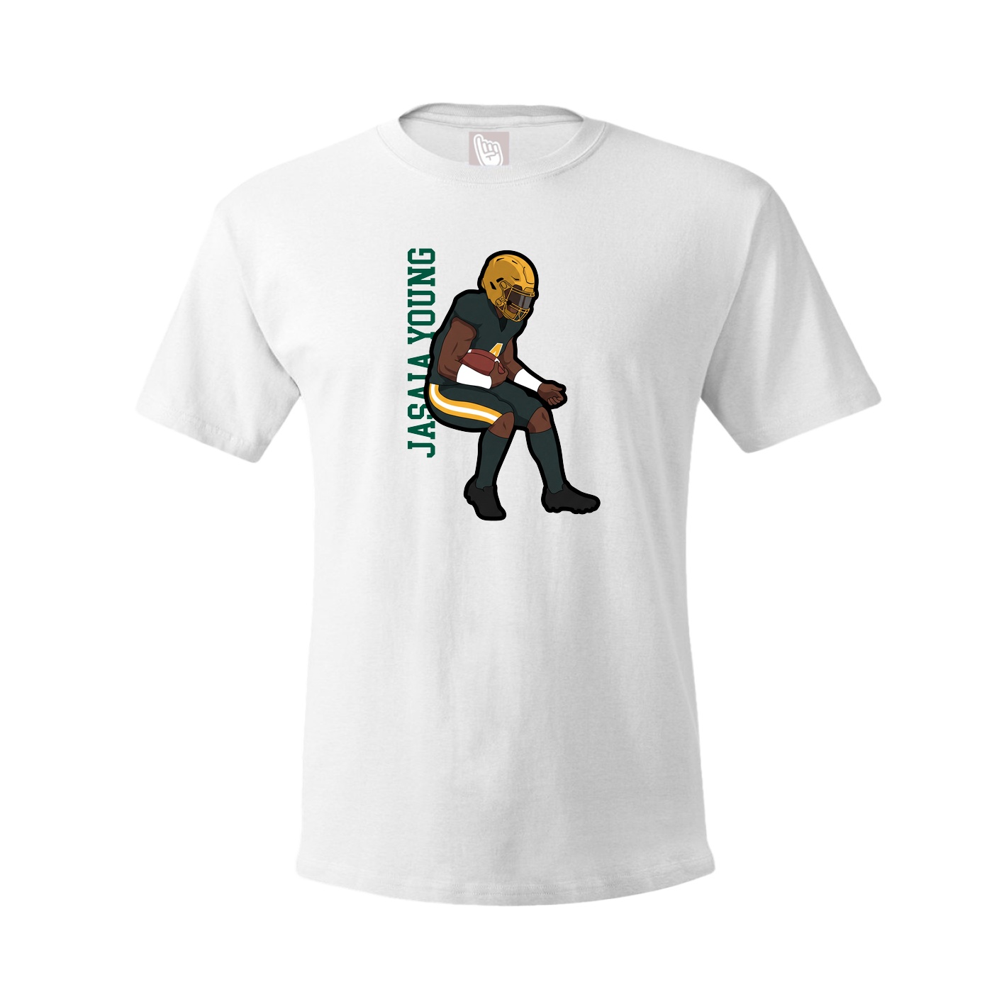 Youth Tee — Name Vertical in White