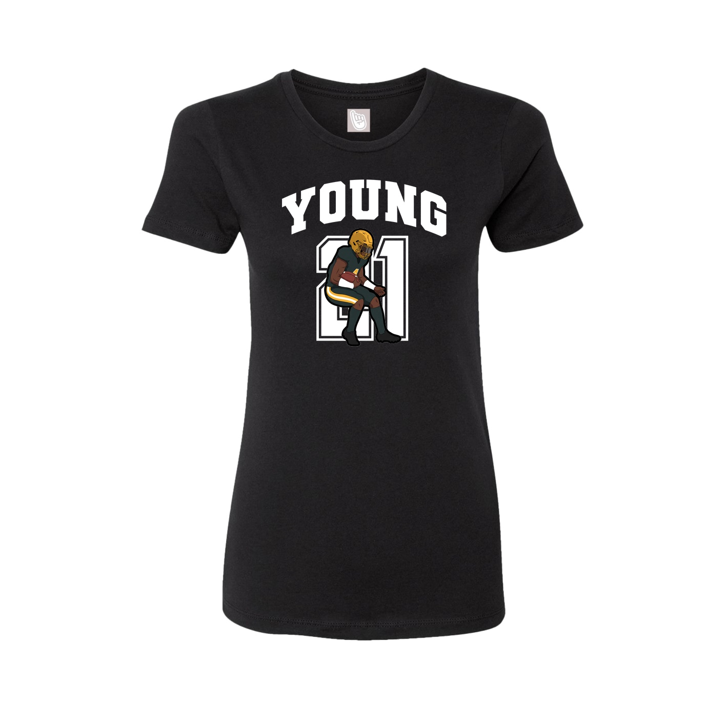 Fitted Women's Tee — Number in Black