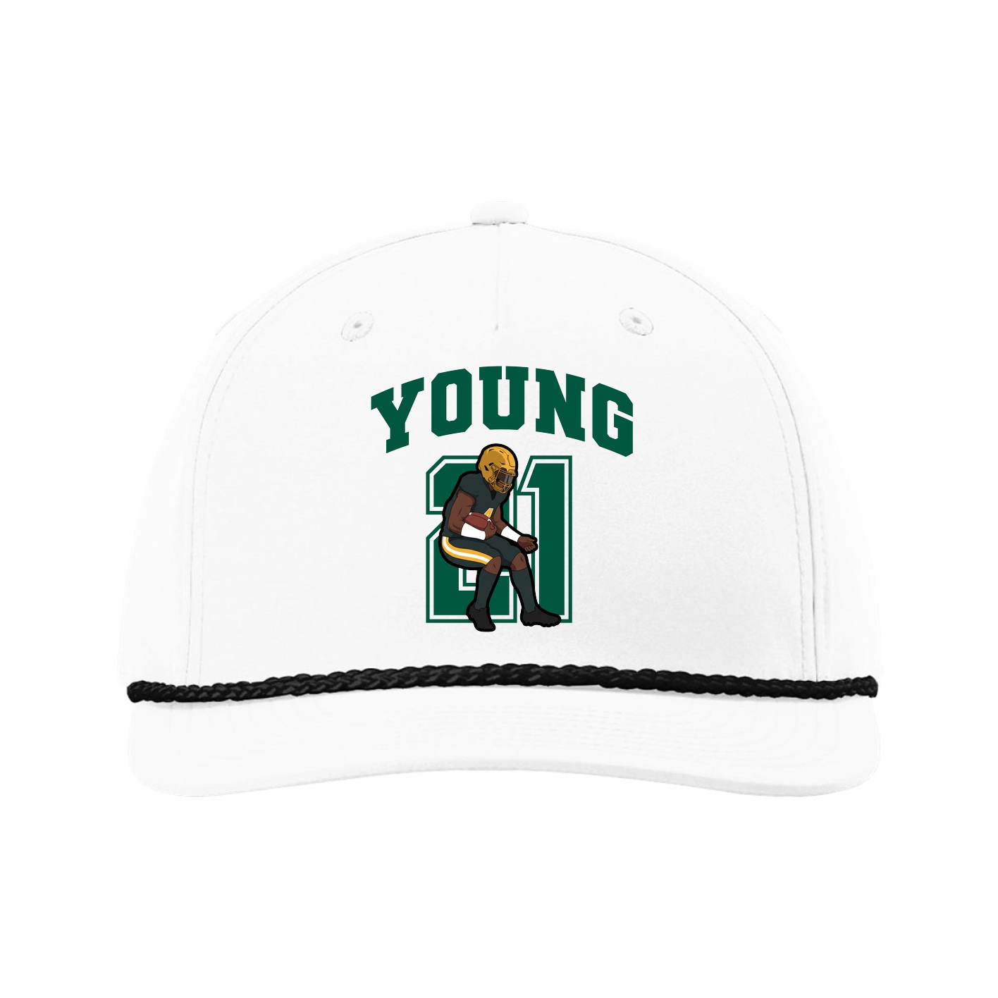 Five-Panel Classic Rope Cap — Number in White