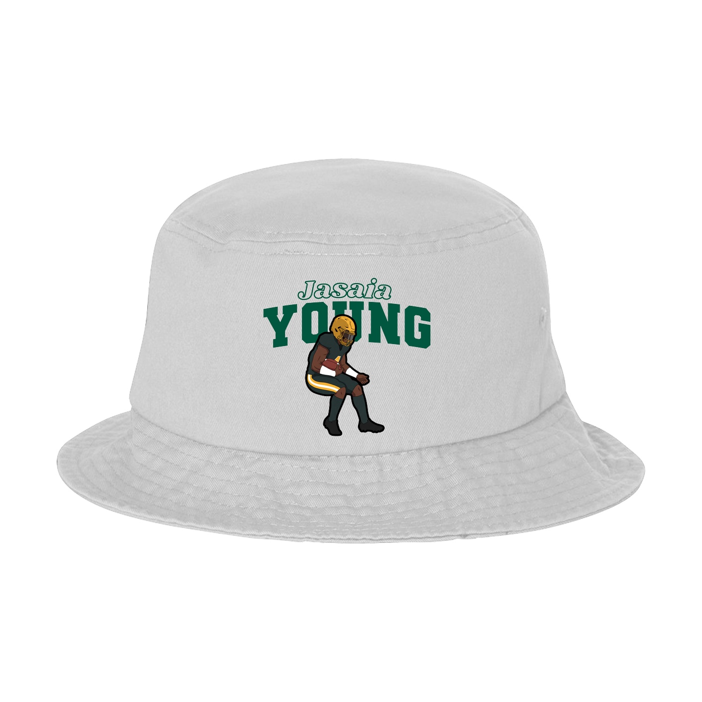 Bucket Cap — Name Arch in White