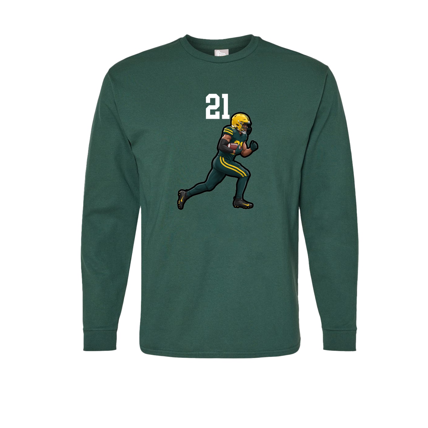 Long Sleeve Tee — Number Top in Green