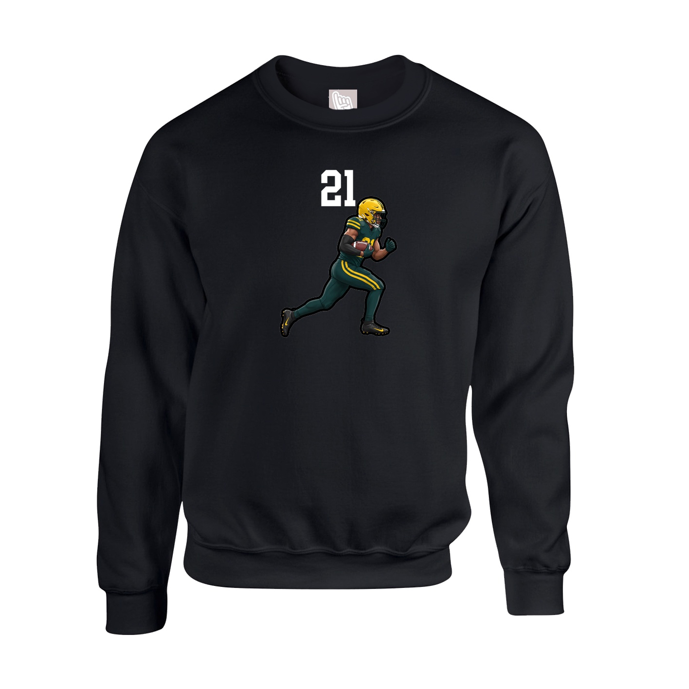 Fleece Crew — Number Top in Black