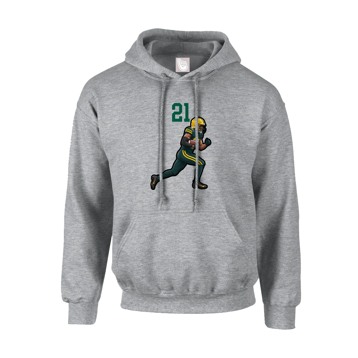Youth Hoodie — Number Top in Grey