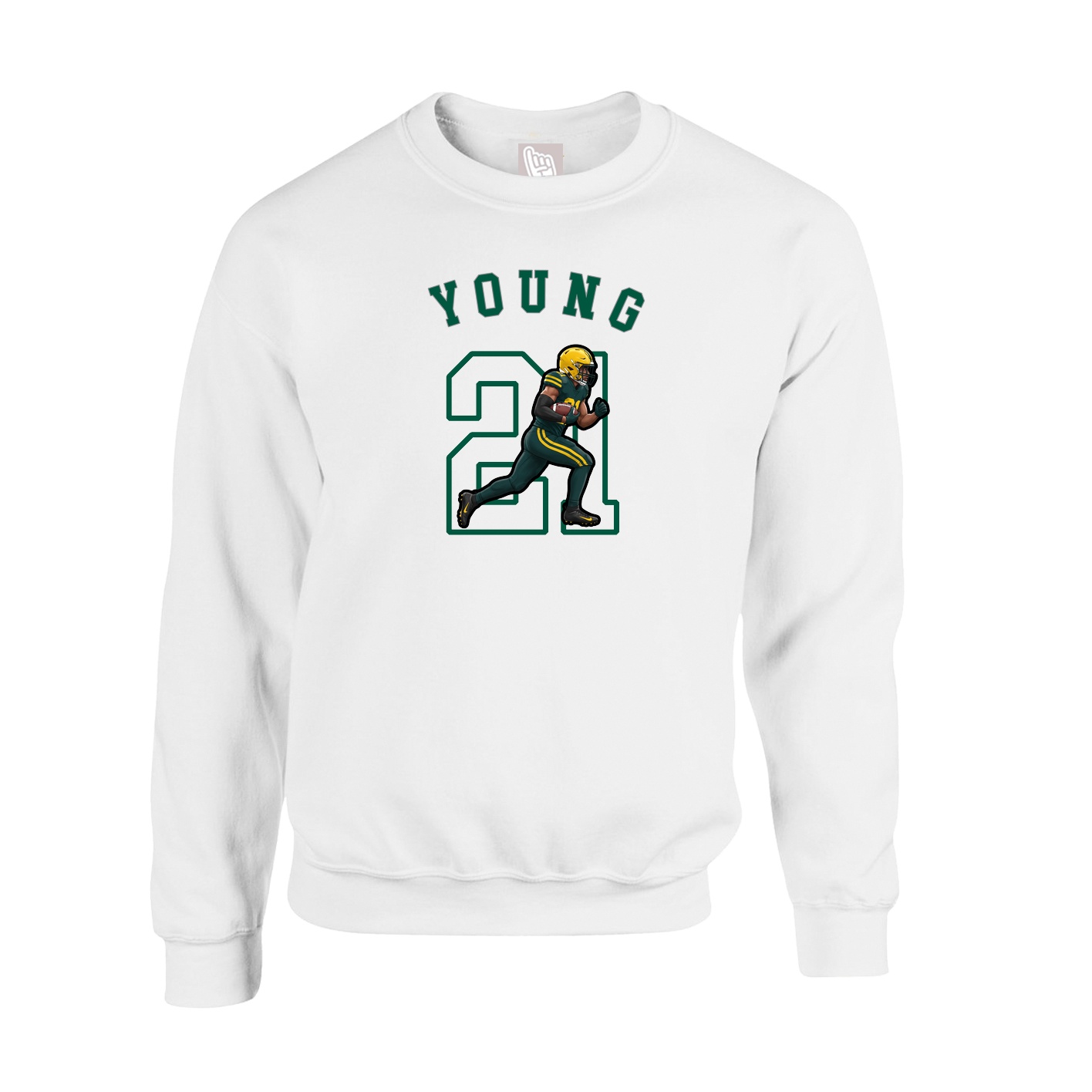 Fleece Crew — Shirsey Arch in White