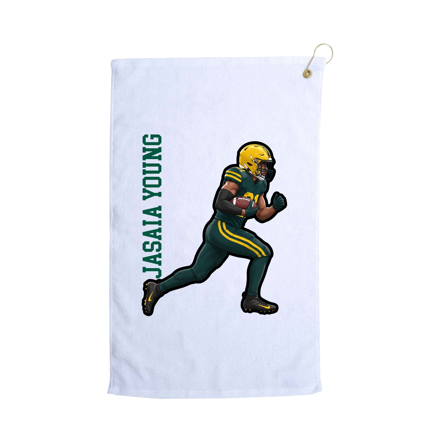 Golf Towel — Name Vertical in White