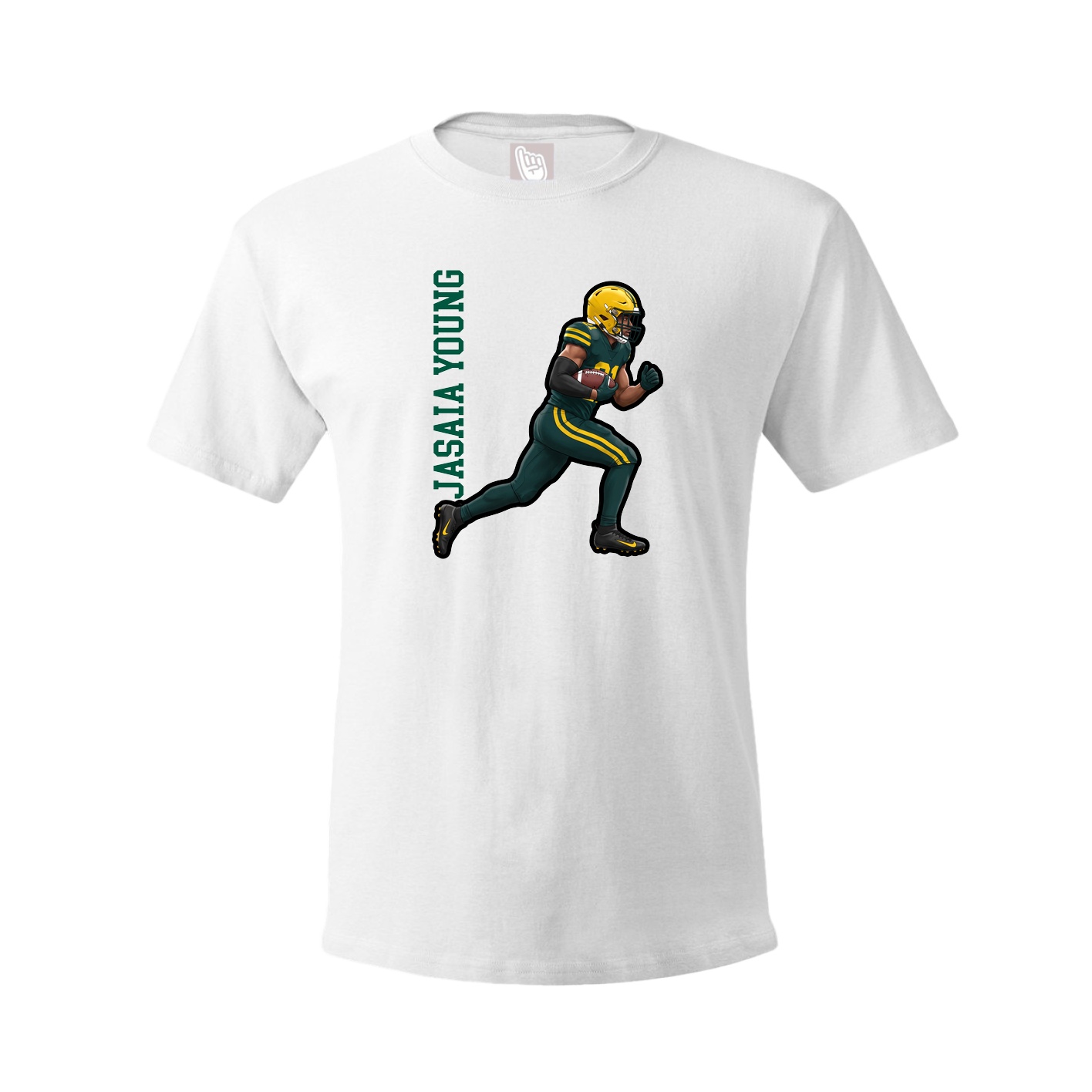 Youth Tee — Name Vertical in White