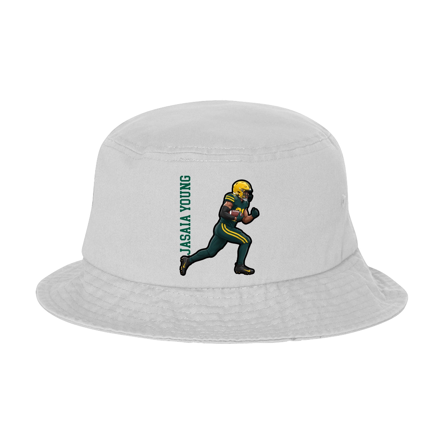 Bucket Cap — Name Vertical in White