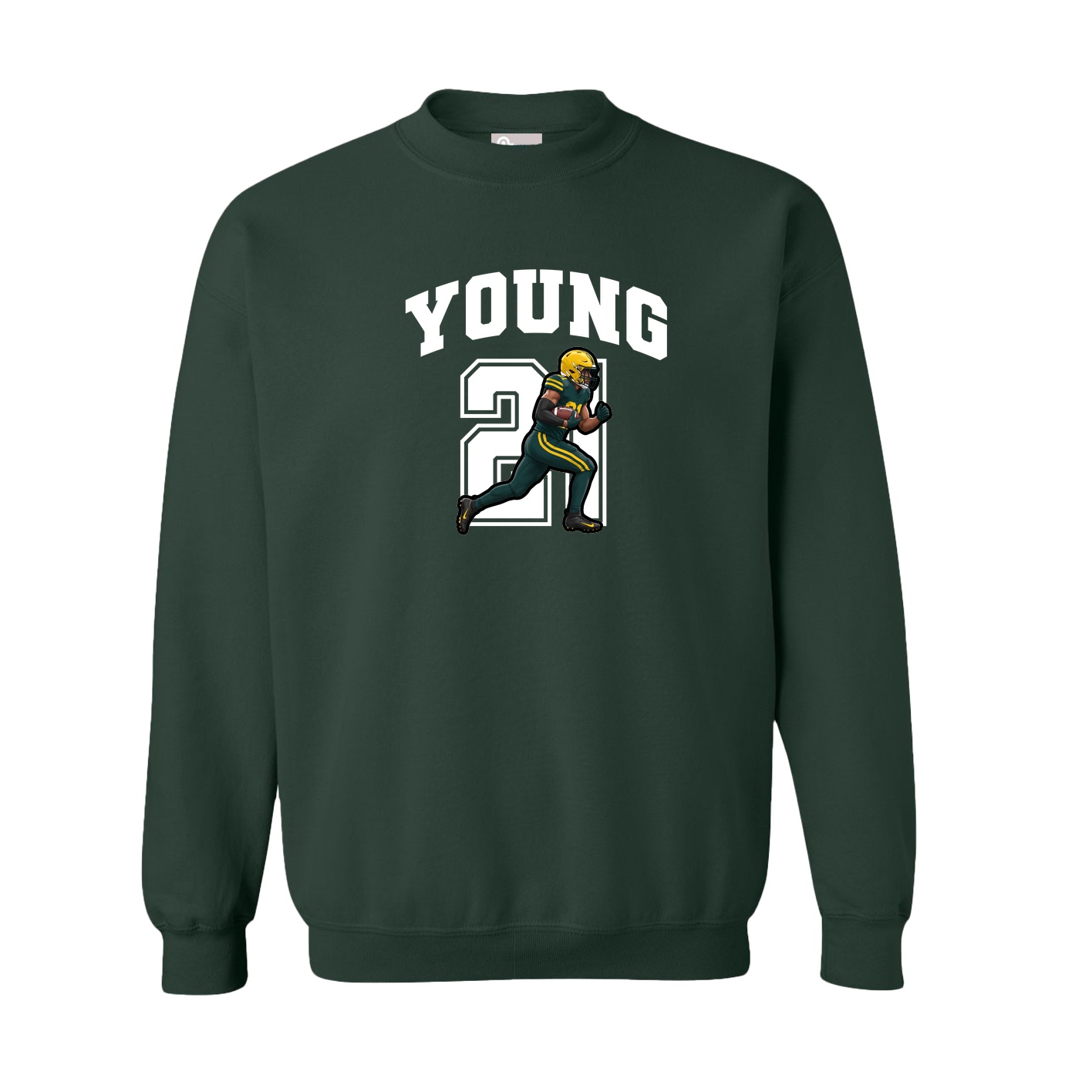 Fleece Crew — Number in Green