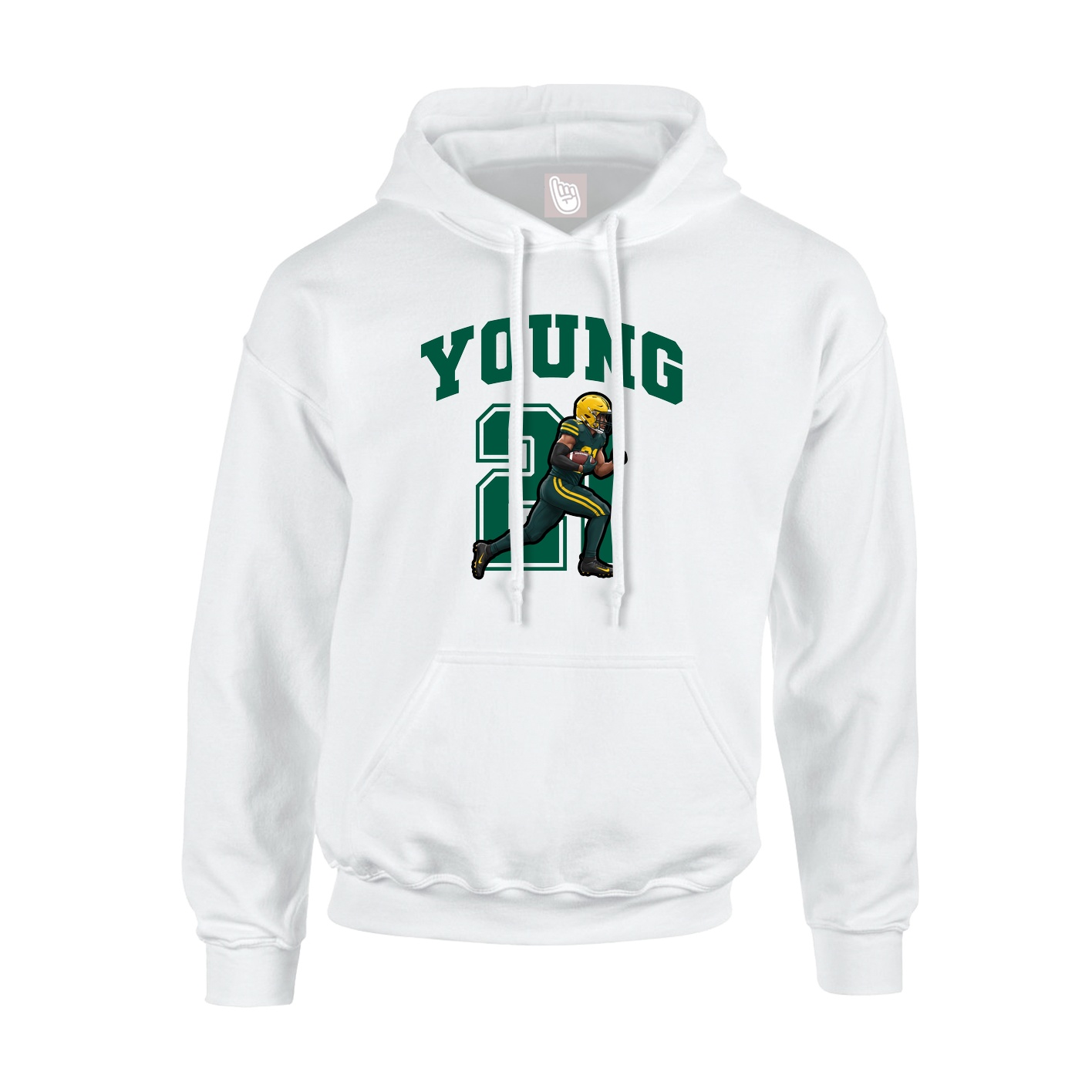Youth Hoodie — Number in White