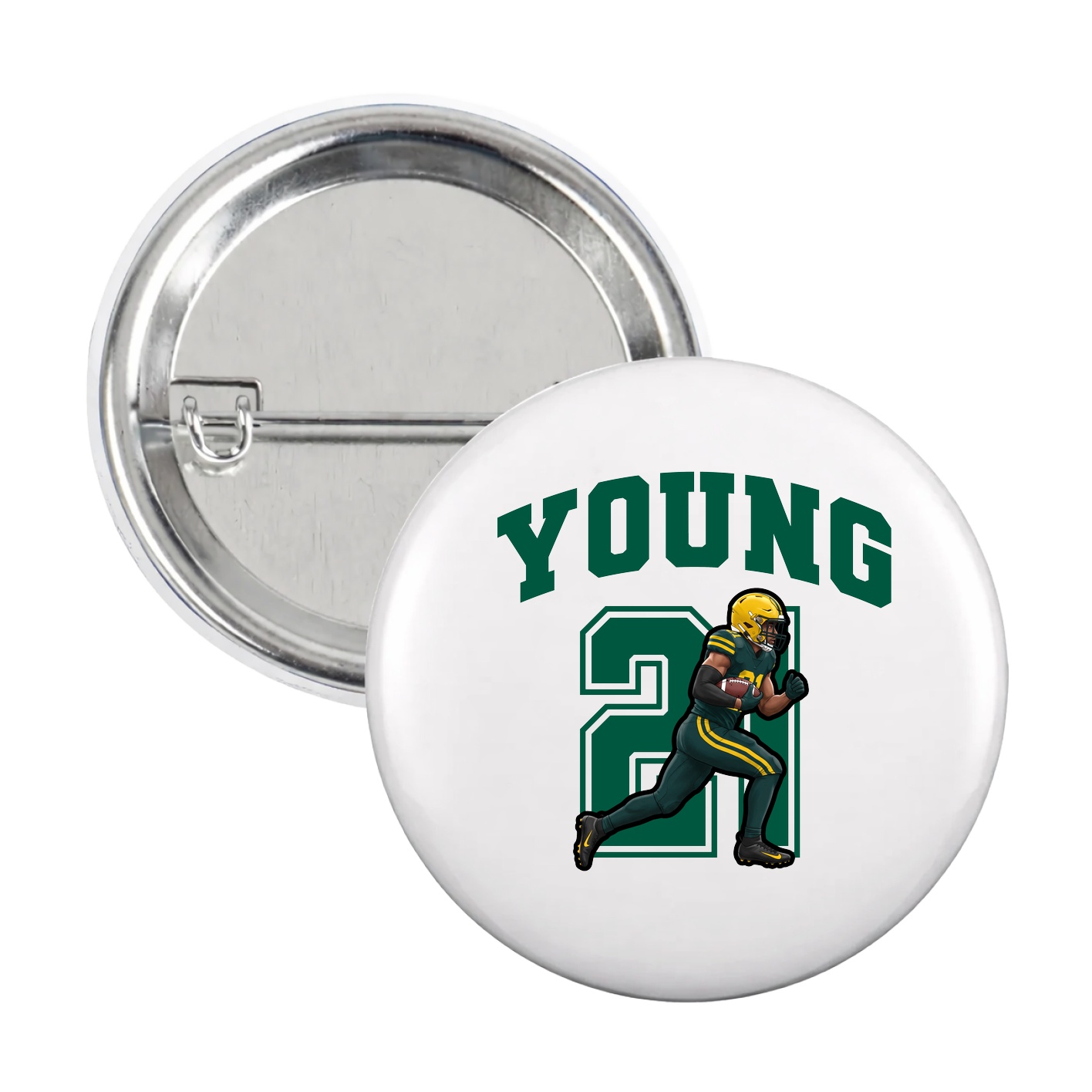 Game Day Button — Number in White