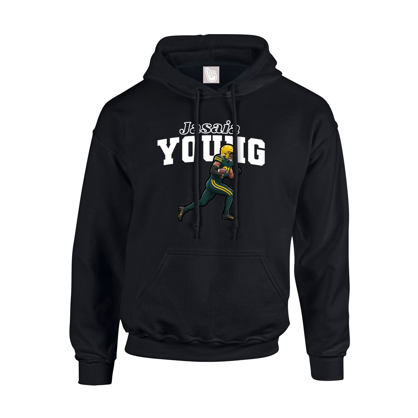 Youth Hoodie — Name Arch in Black