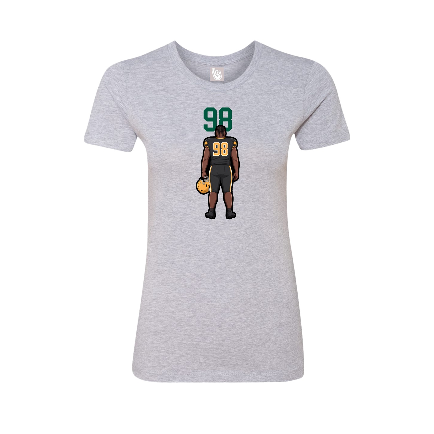 Fitted Women's Tee — Number Top in Grey