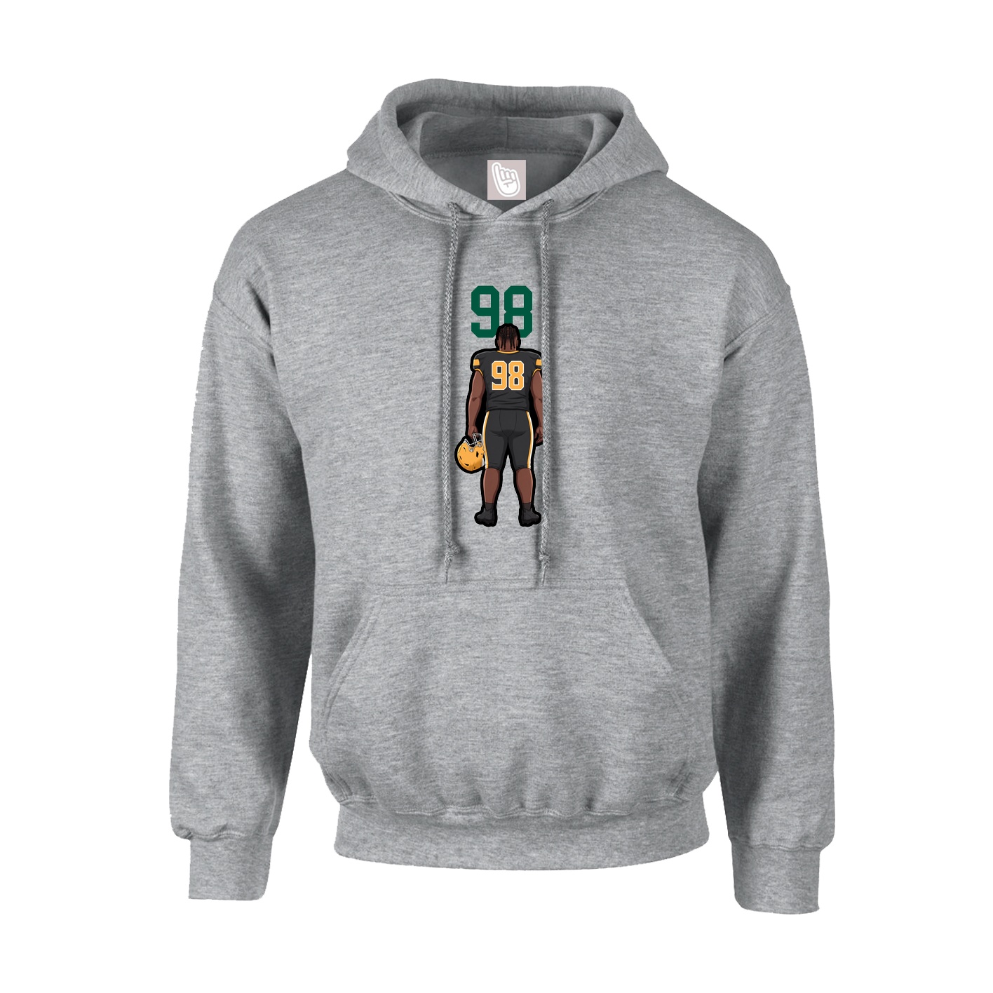 Youth Hoodie — Number Top in Grey