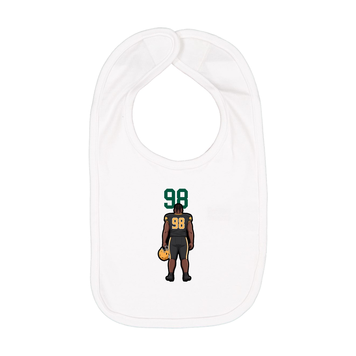 Infant Bib — Number Top in White