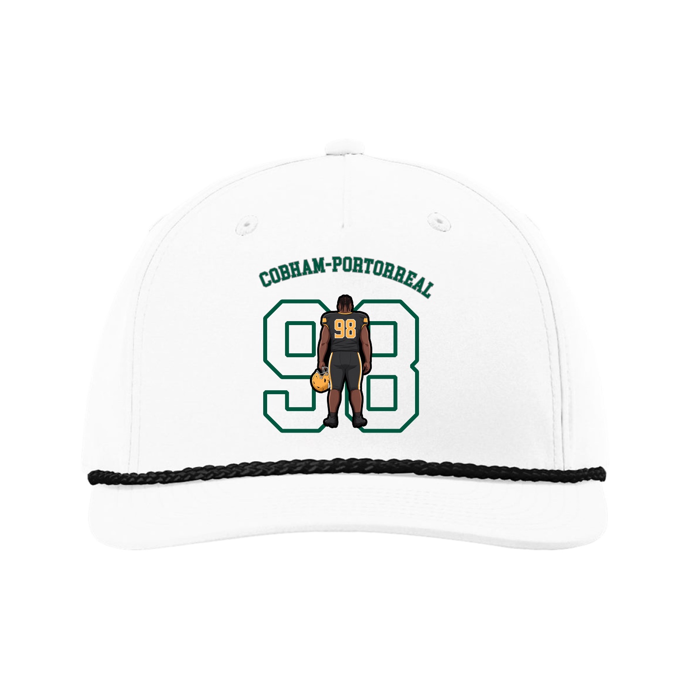 Five-Panel Classic Rope Cap — Shirsey Arch in White