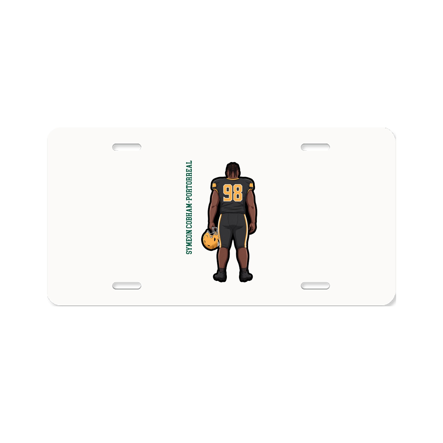 License Plate — Name Vertical in Classic