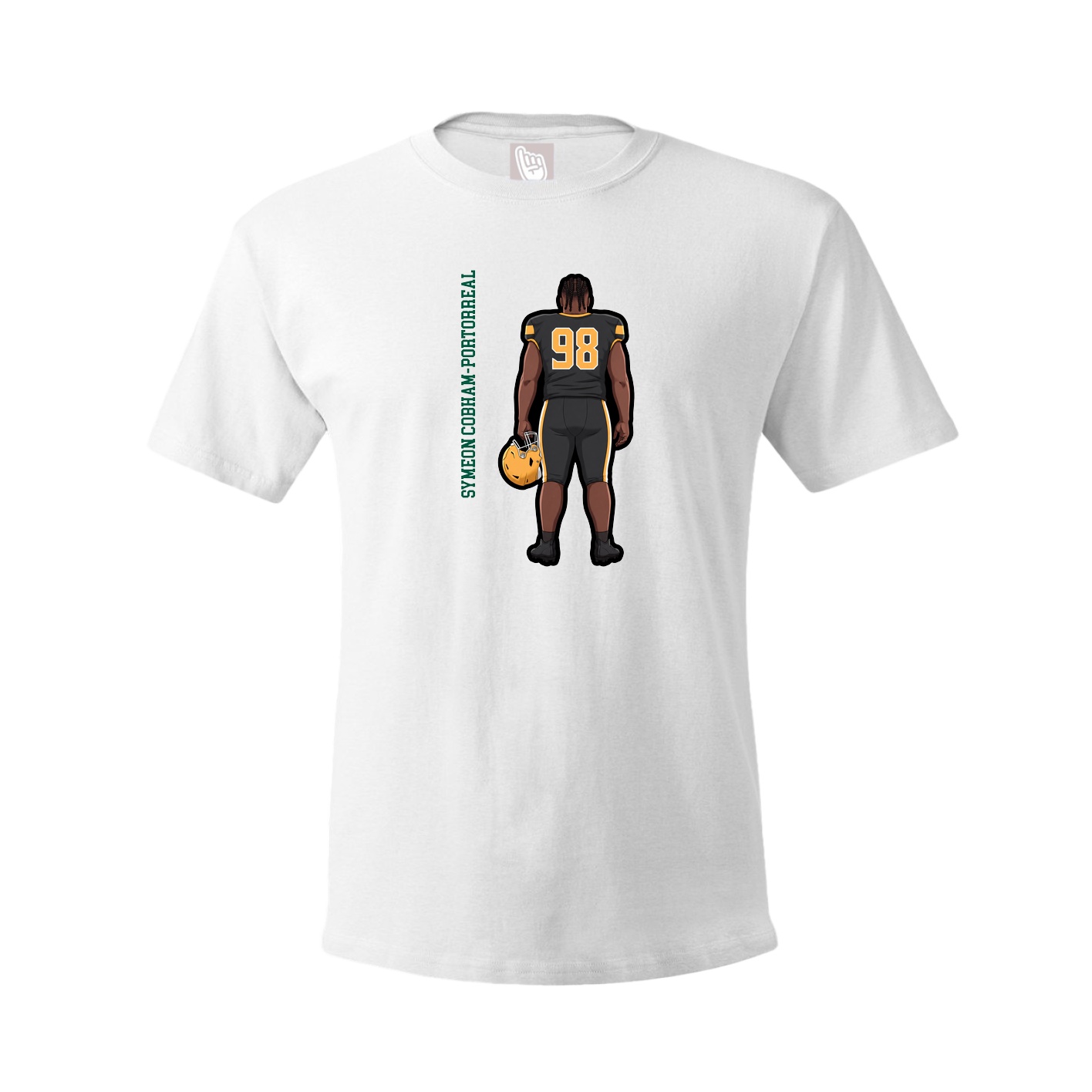 Tee — Name Vertical in White