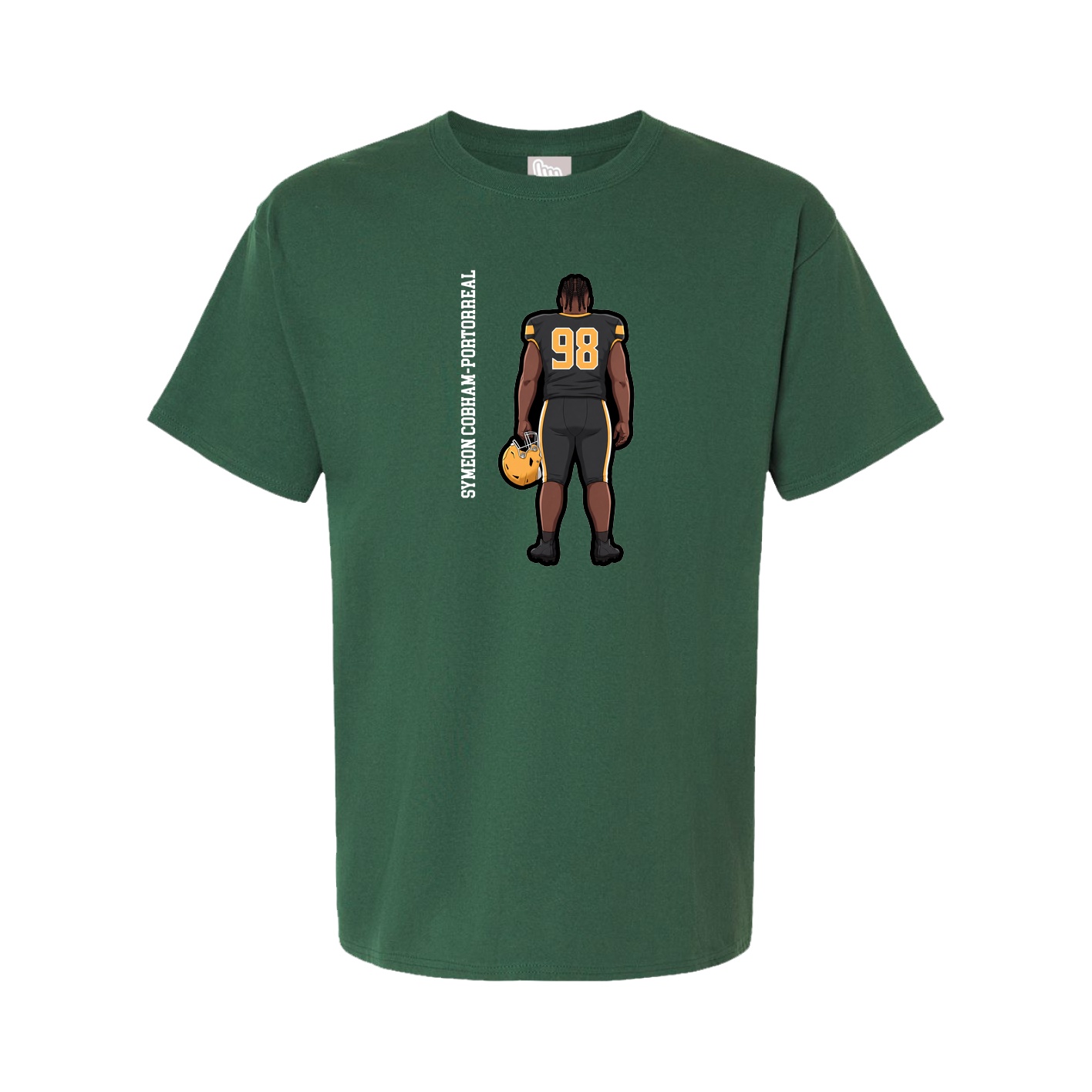 Youth Tee — Name Vertical in Green