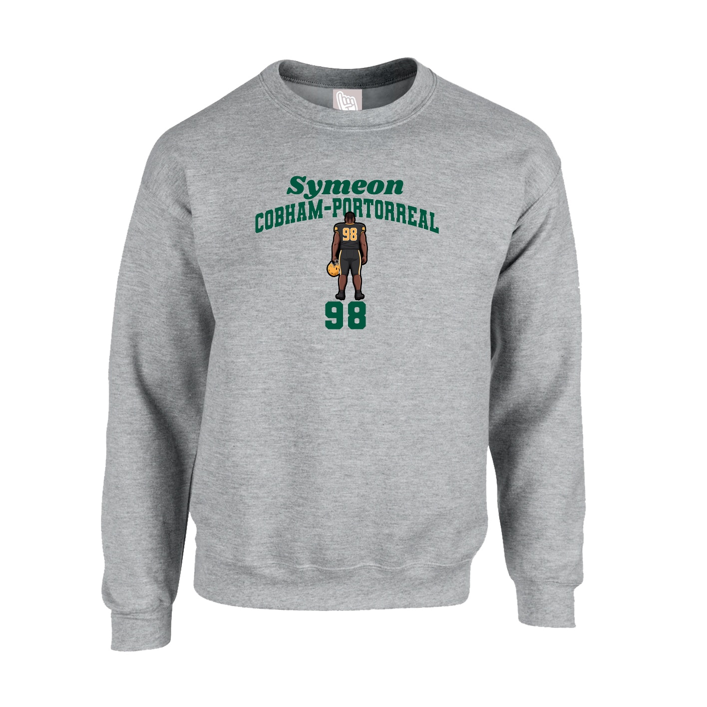 Fleece Crew — Signature Arch in Grey