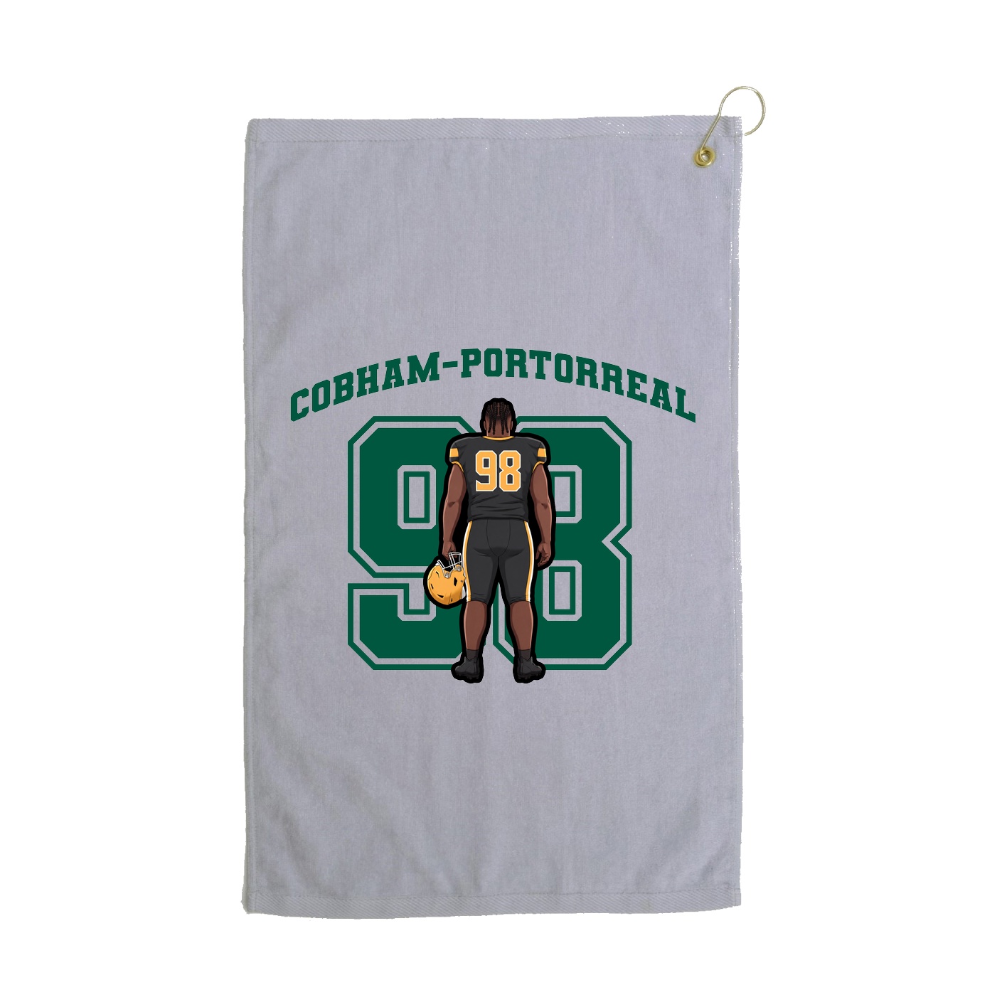 Golf Towel — Number in Grey