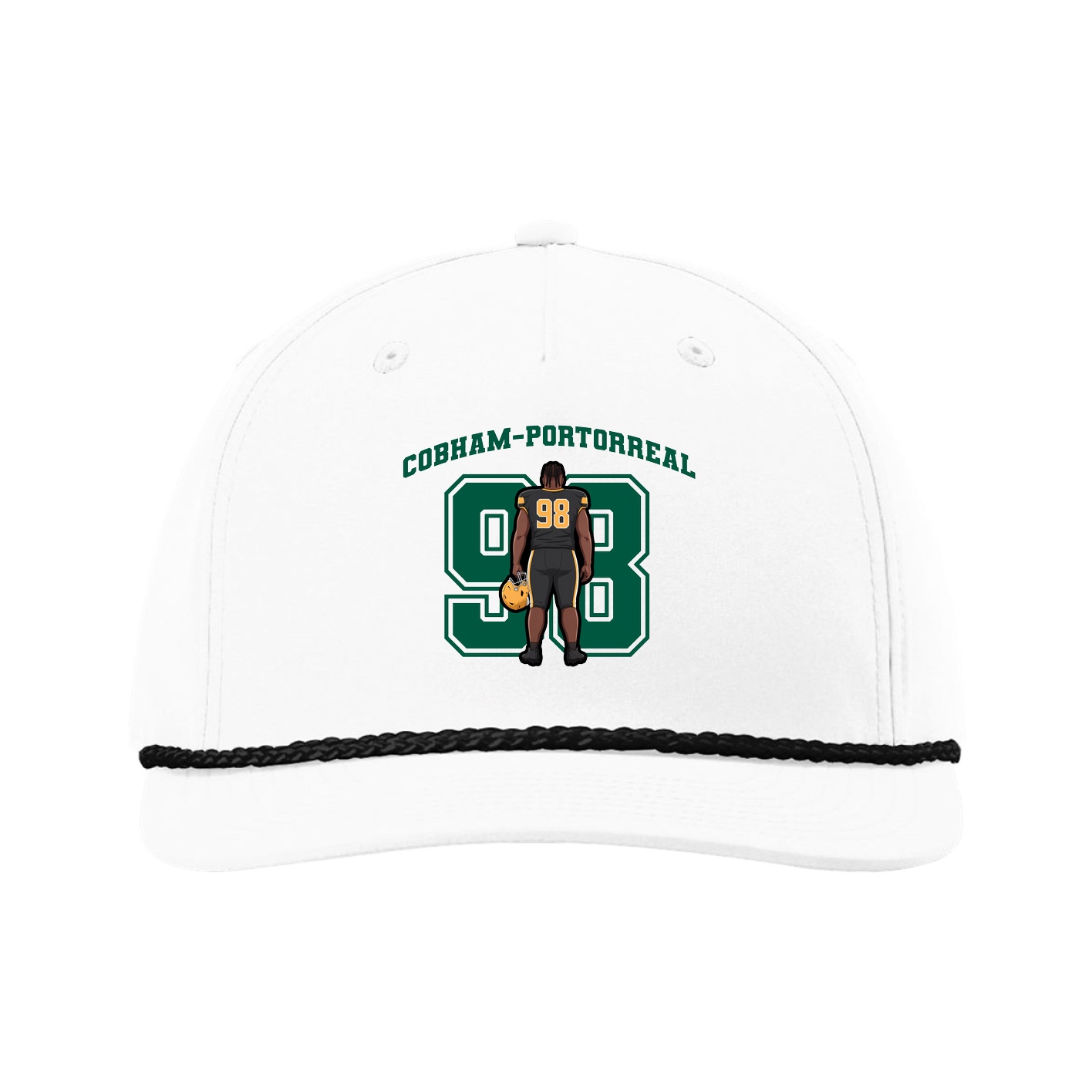 Five-Panel Classic Rope Cap — Number in White