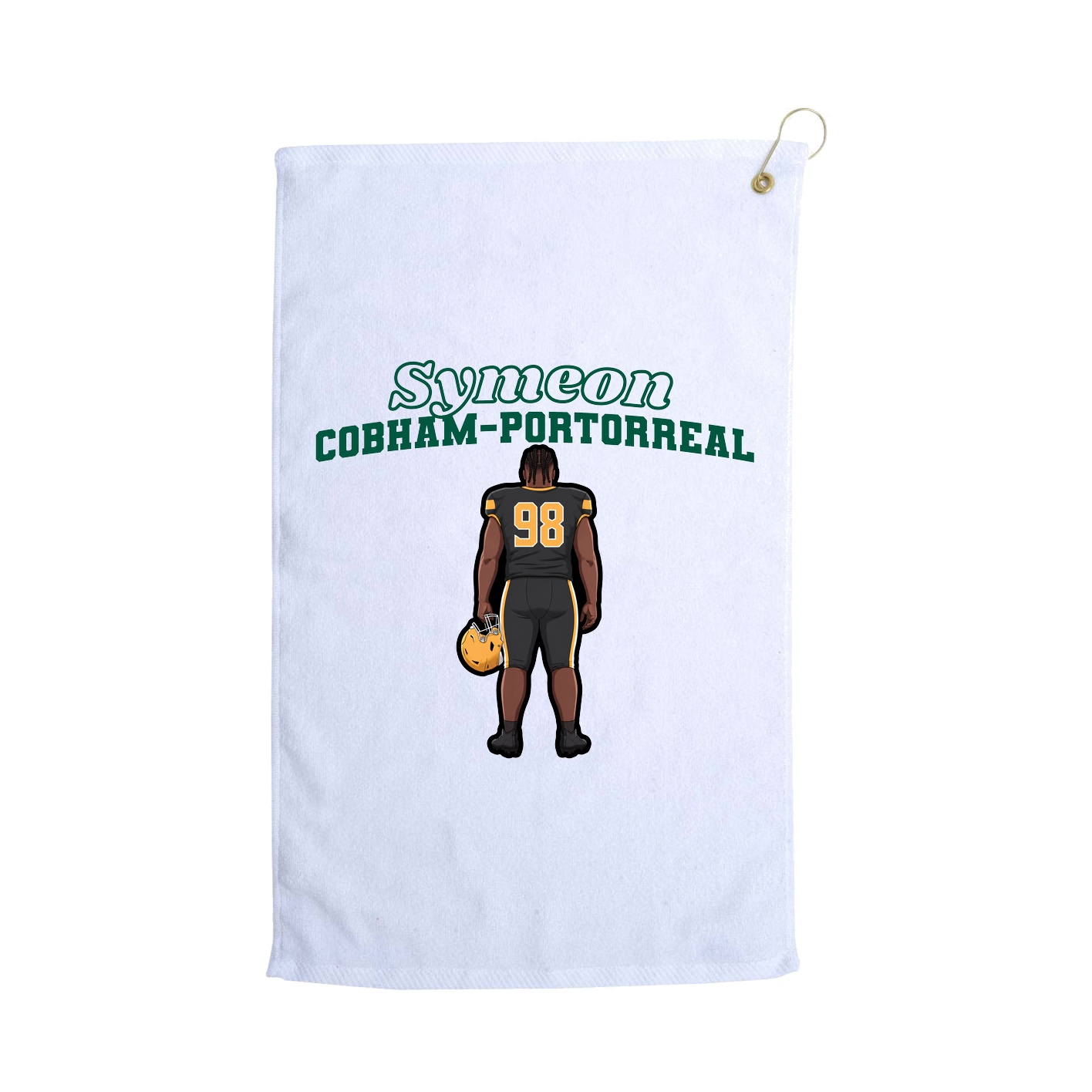 Golf Towel — Name Arch in White