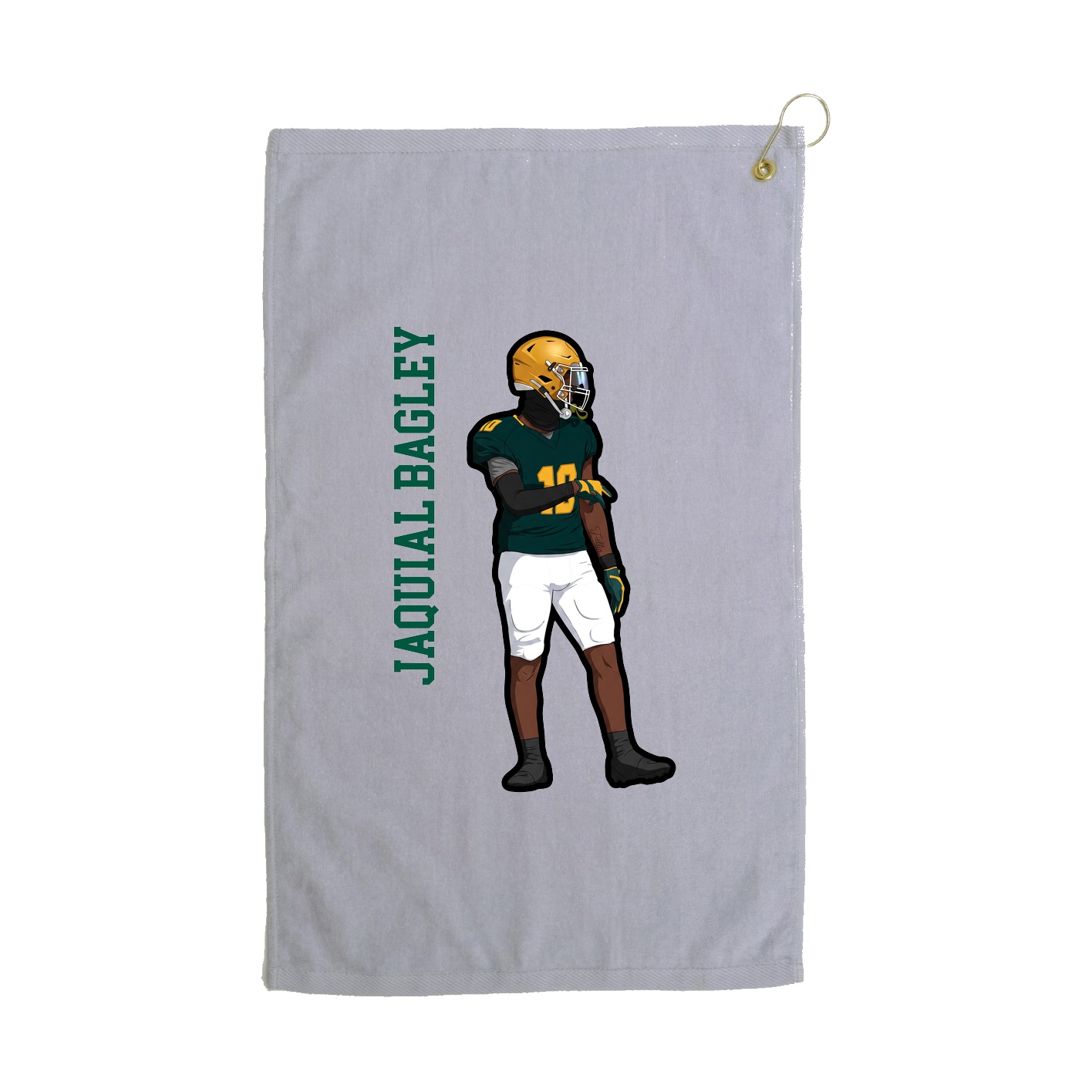 Golf Towel — Name Vertical in Grey