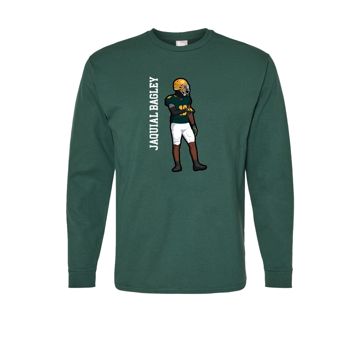 Long Sleeve Tee — Name Vertical in Green