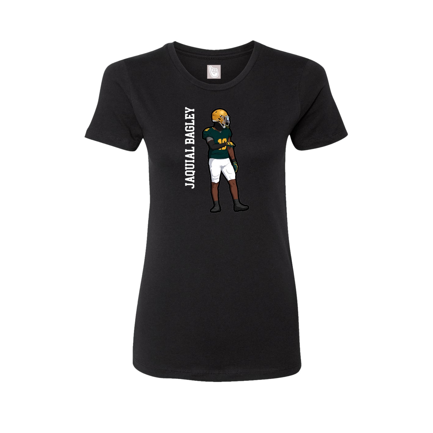 Womens Tee — Name Vertical in Black