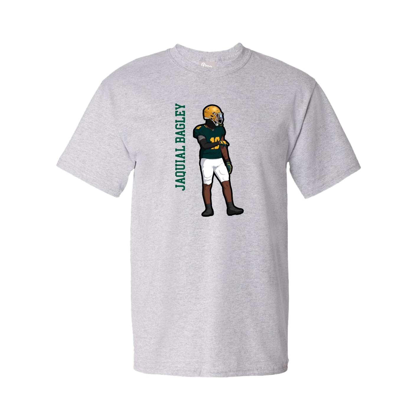 Youth Tee — Name Vertical in Grey