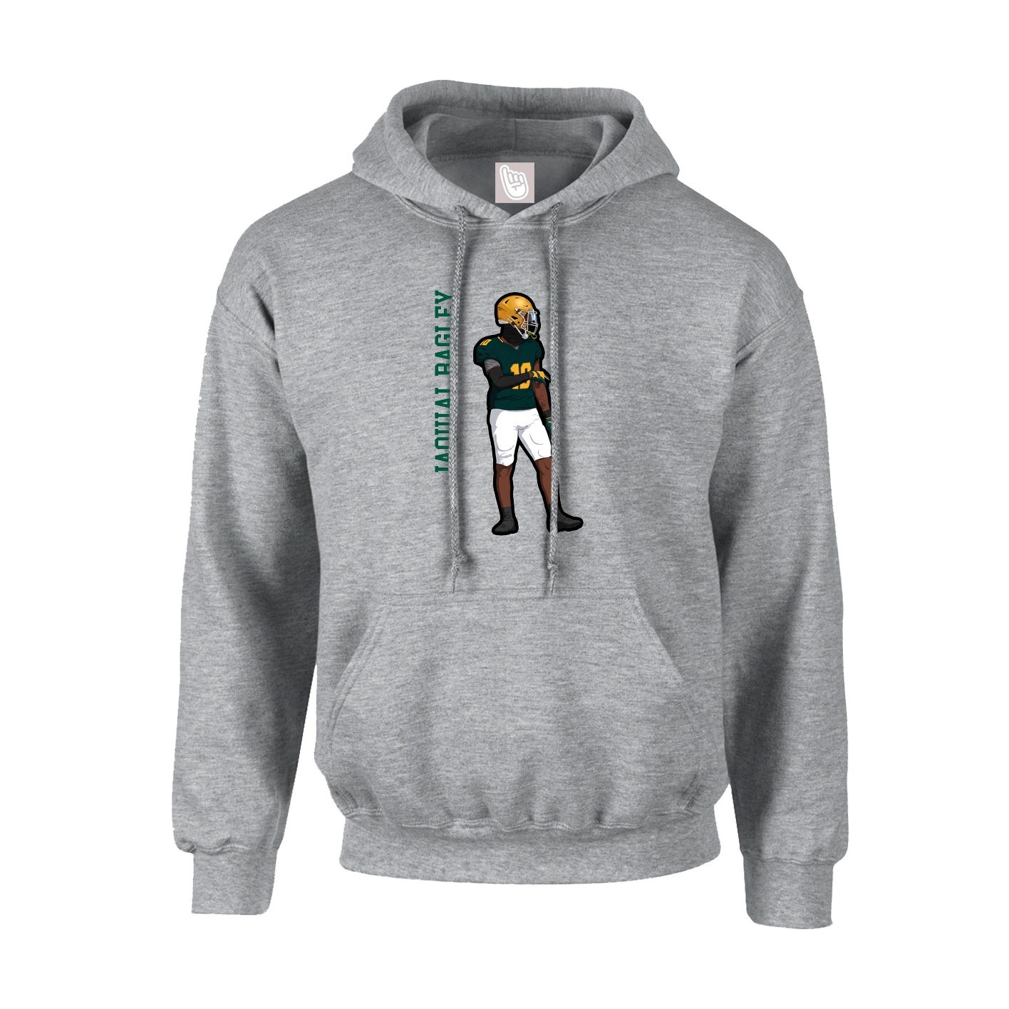 Hoodie — Name Vertical in Grey