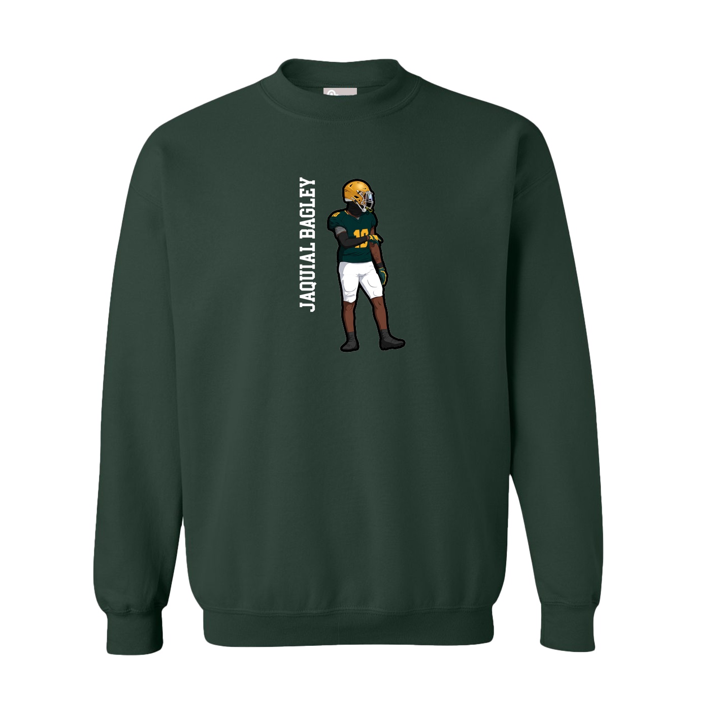 Fleece Crew — Name Vertical in Green