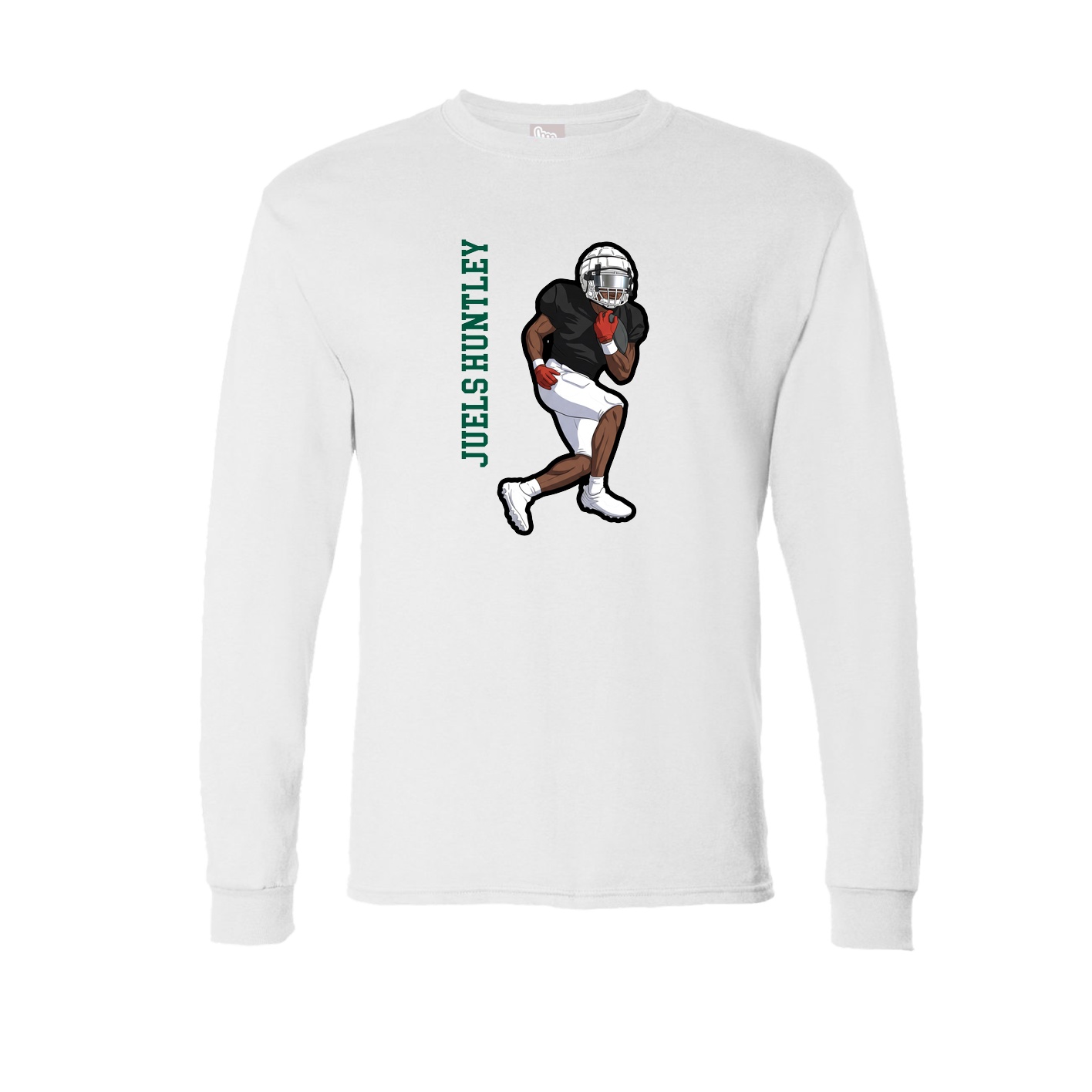 Long Sleeve Tee — Name Vertical in White