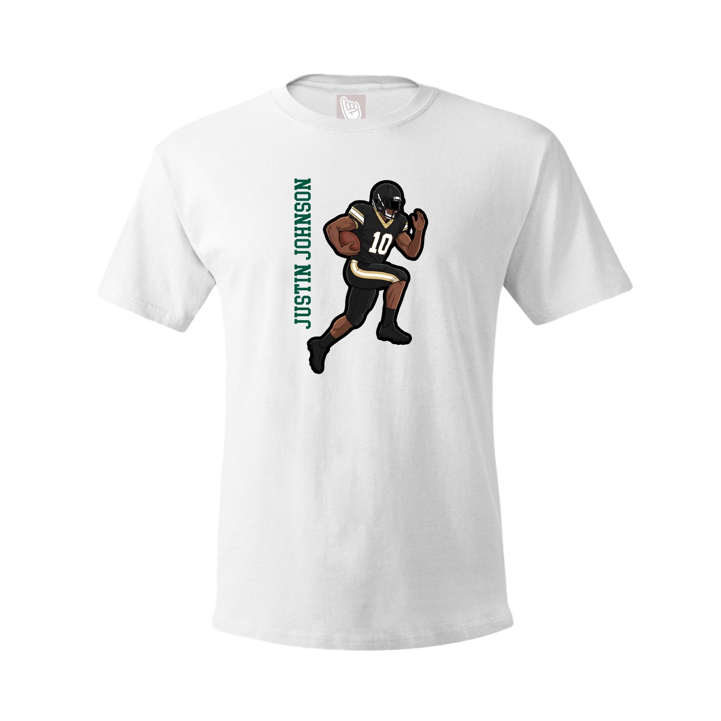Youth Tee — Name Vertical in White