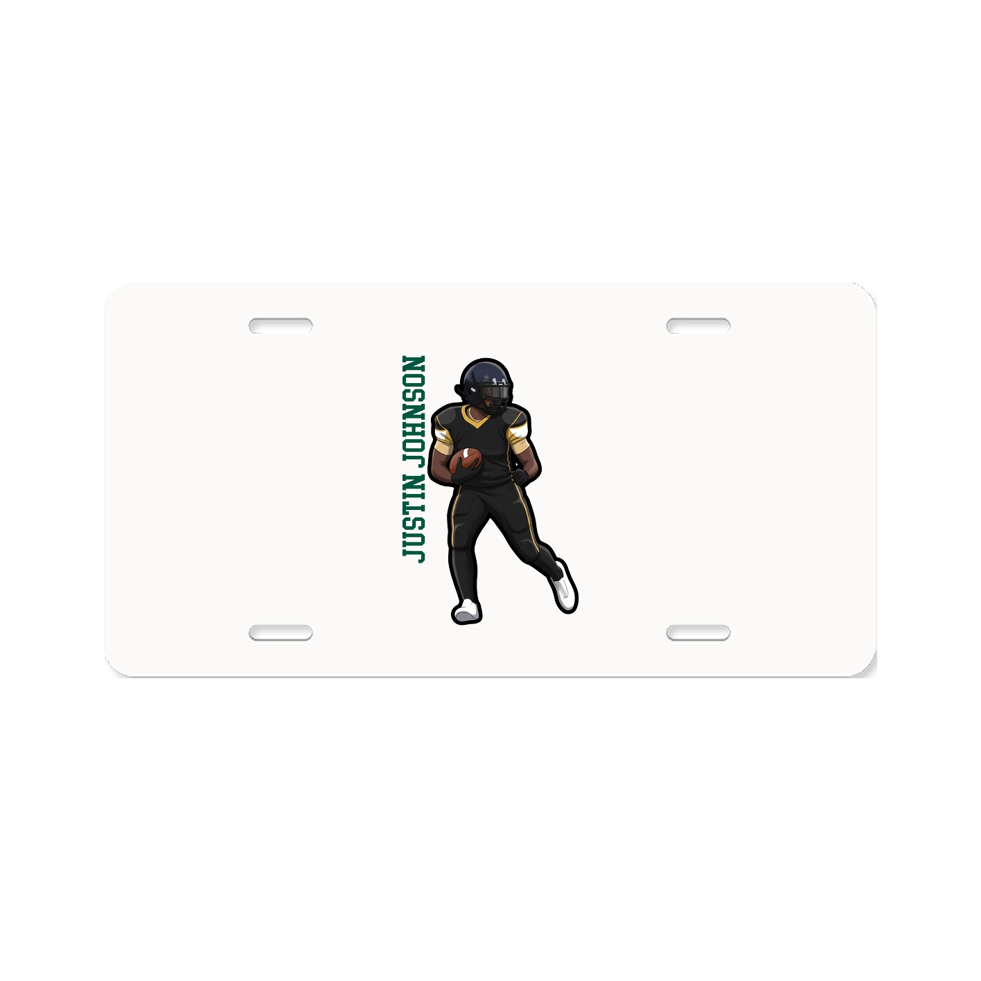 License Plate — Name Vertical in Classic