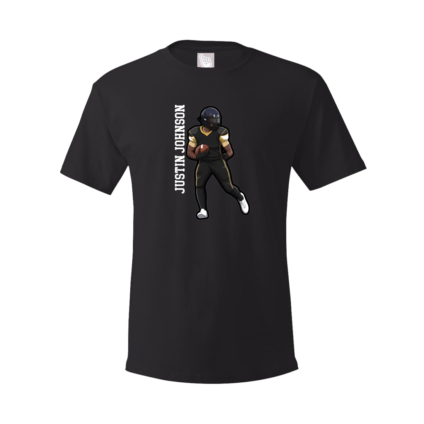 Youth Tee — Name Vertical in Black