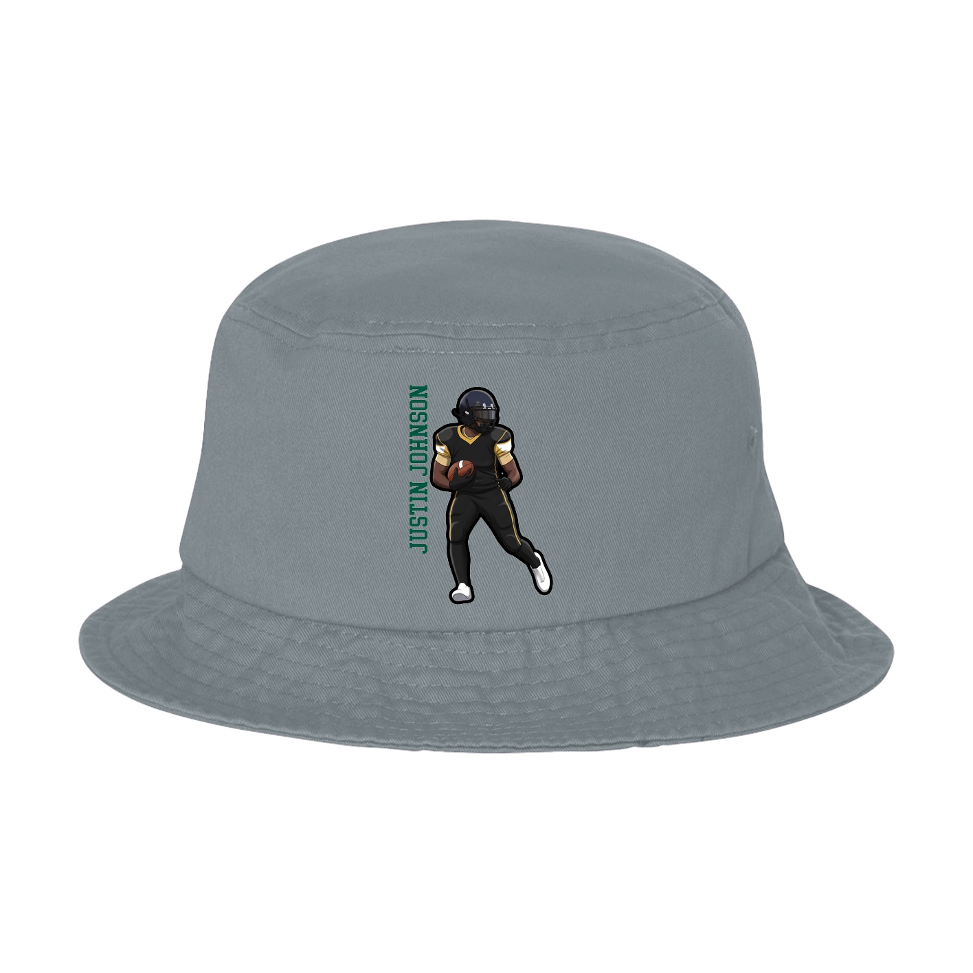 Bucket Cap — Name Vertical in Grey