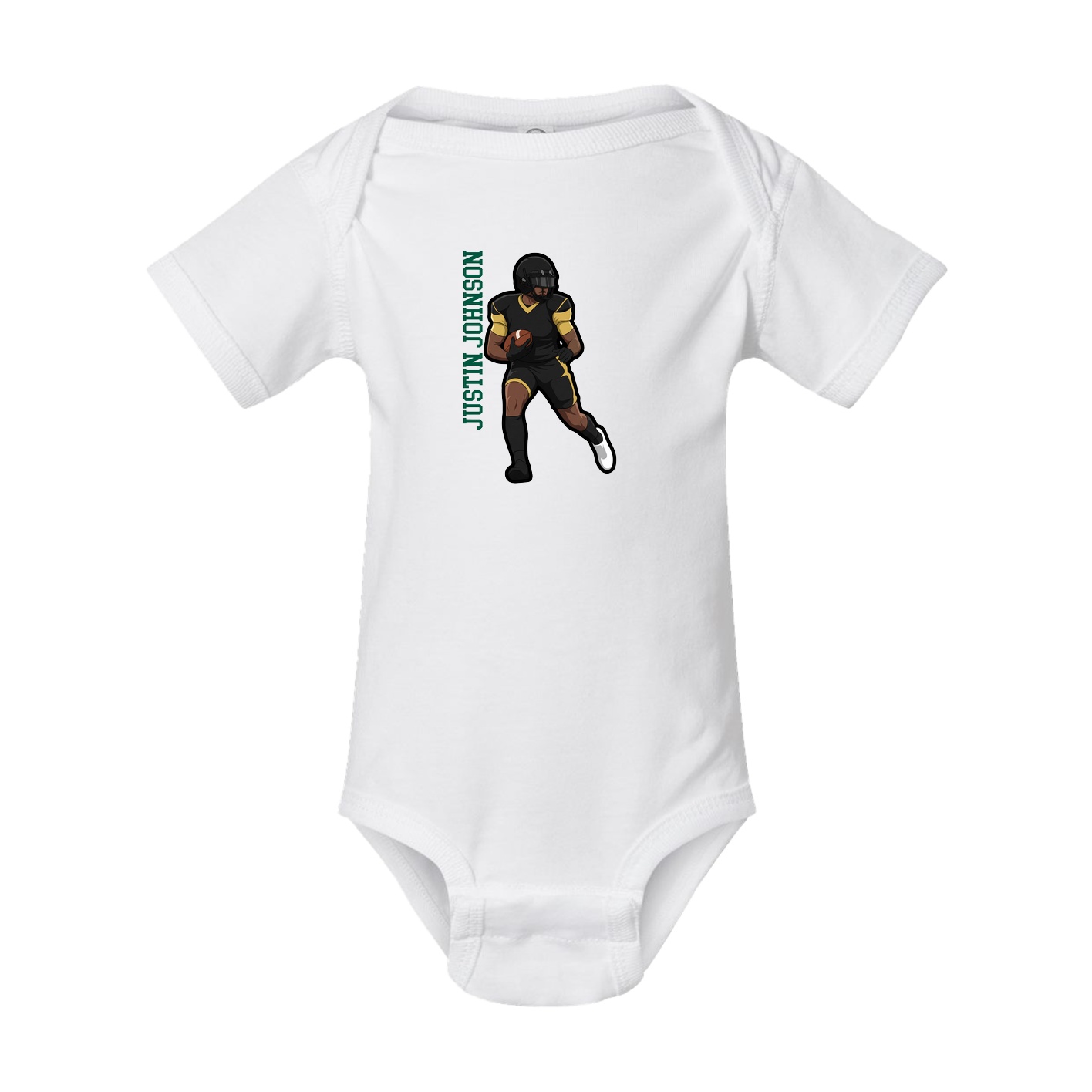 Baby Onesie — Name Vertical in White