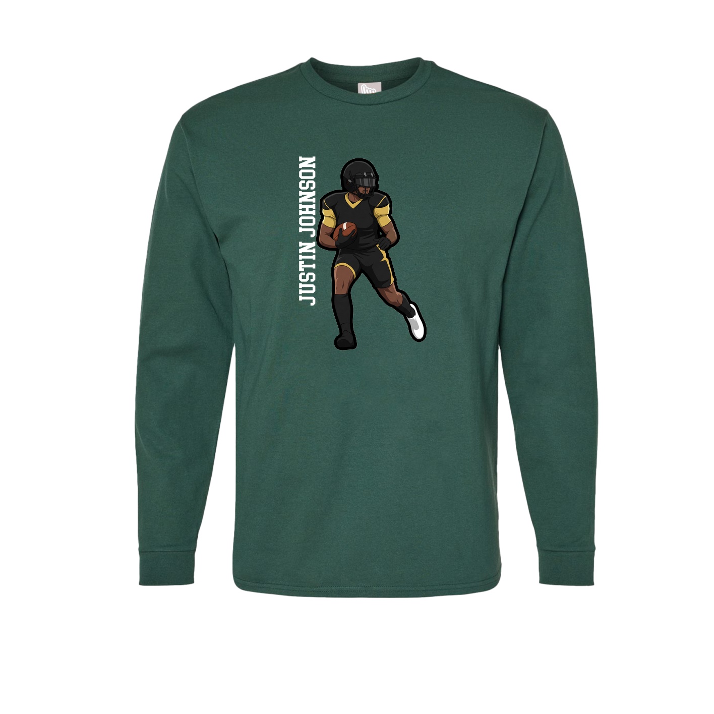 Long Sleeve Tee — Name Vertical in Green