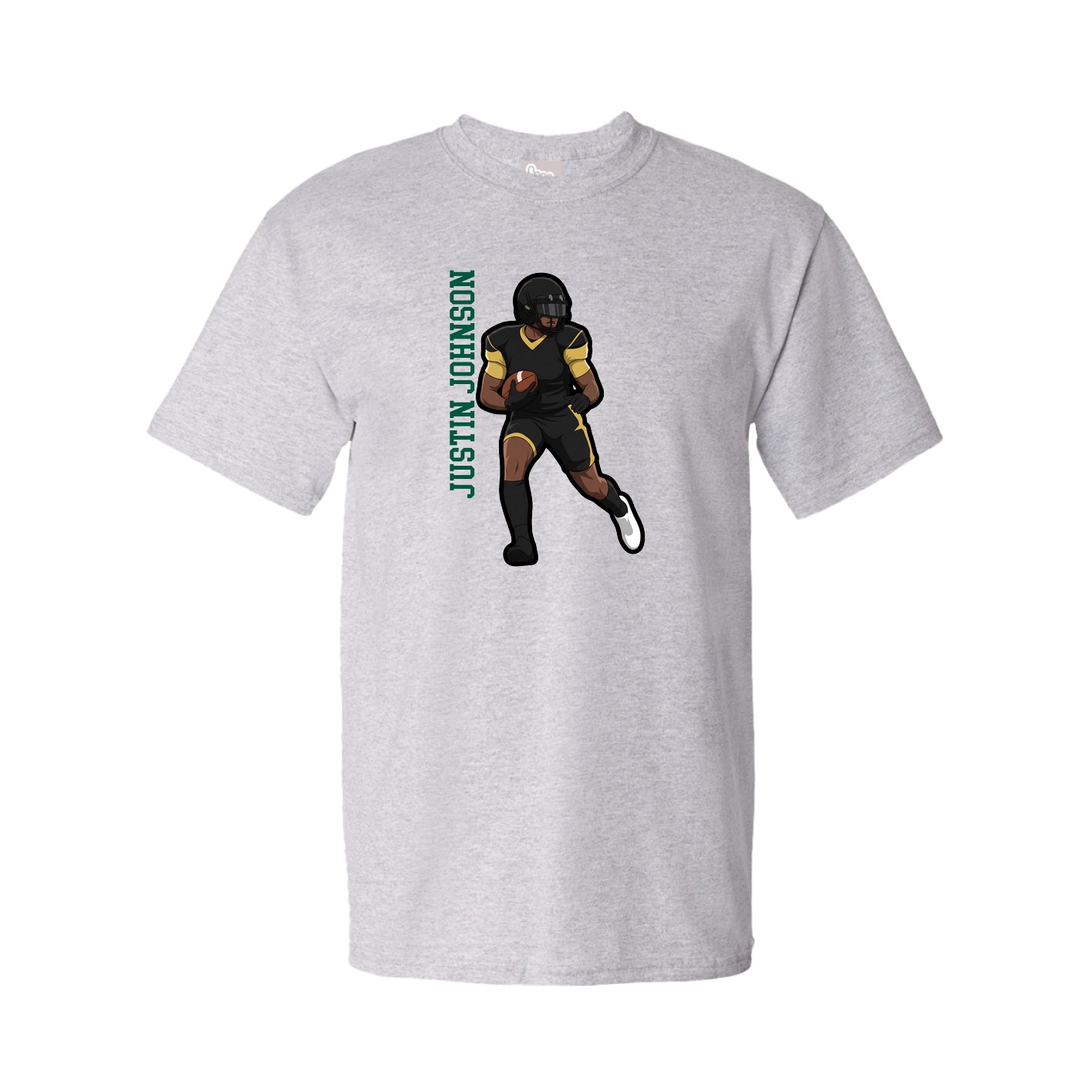 Youth Tee — Name Vertical in Grey