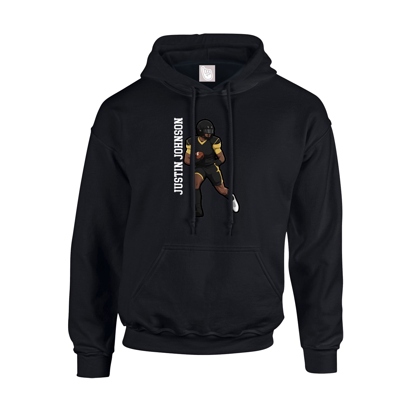 Youth Hoodie — Name Vertical in Black