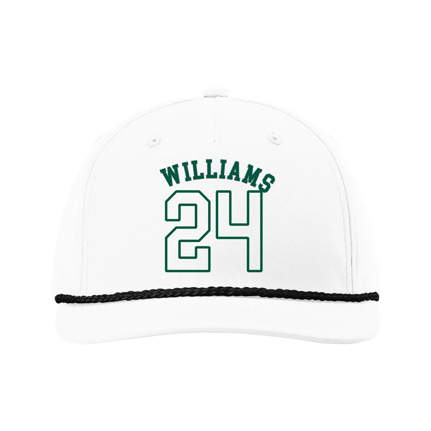 Five-Panel Classic Rope Cap — Shirsey Arch in White